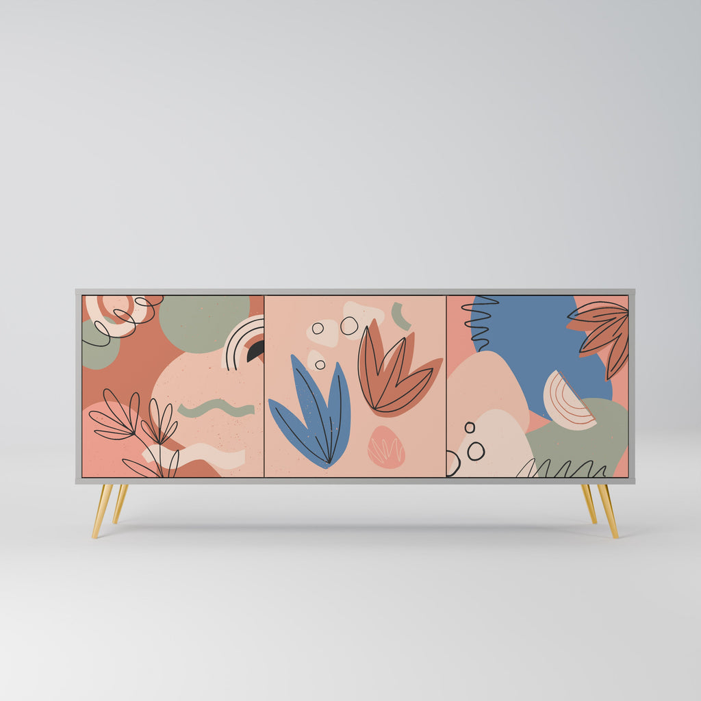 Buffet 3 portes PASTEL DESTINY finition grise