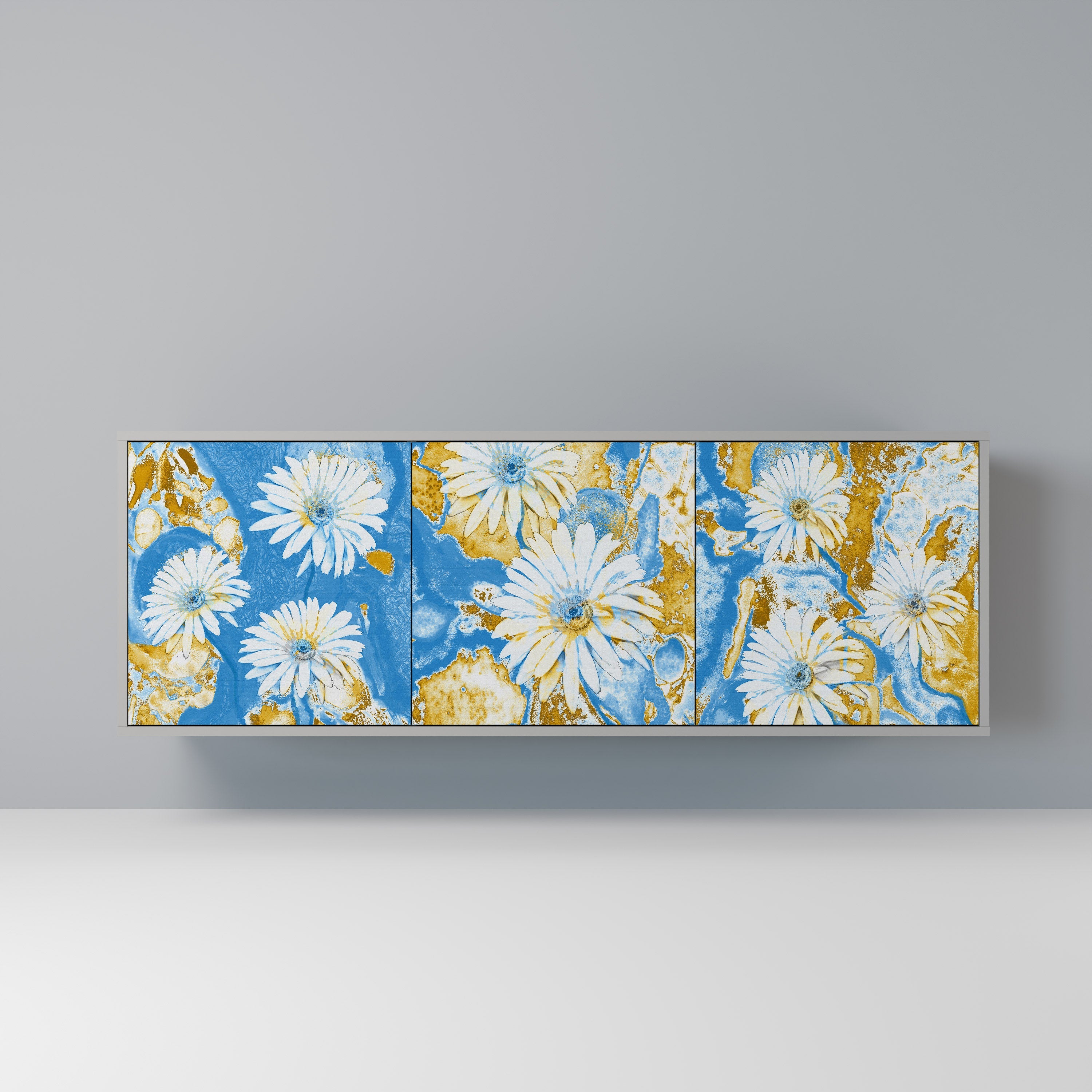 Buffet 3 portes DAISY LUXE finition grise