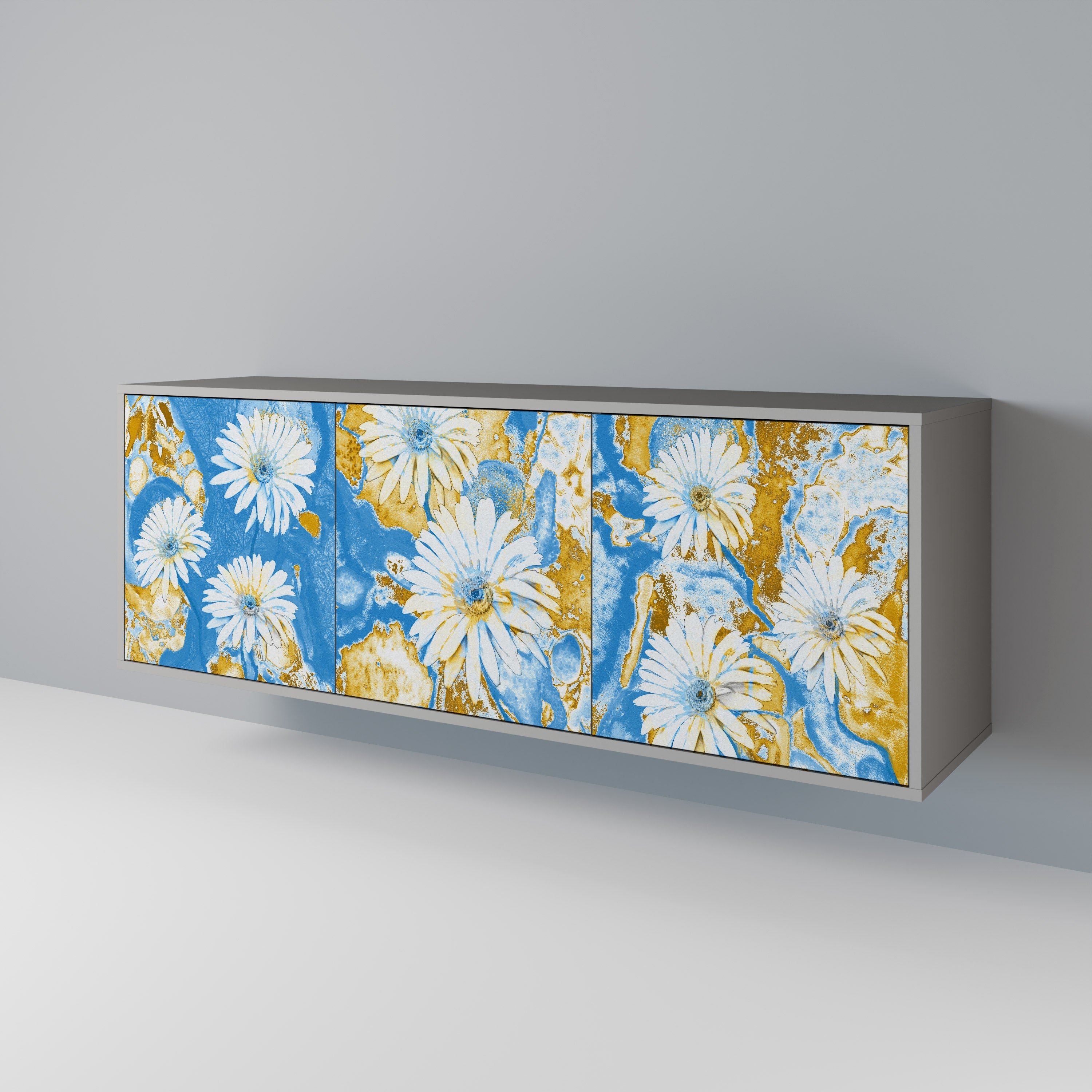 Buffet 3 portes DAISY LUXE finition grise