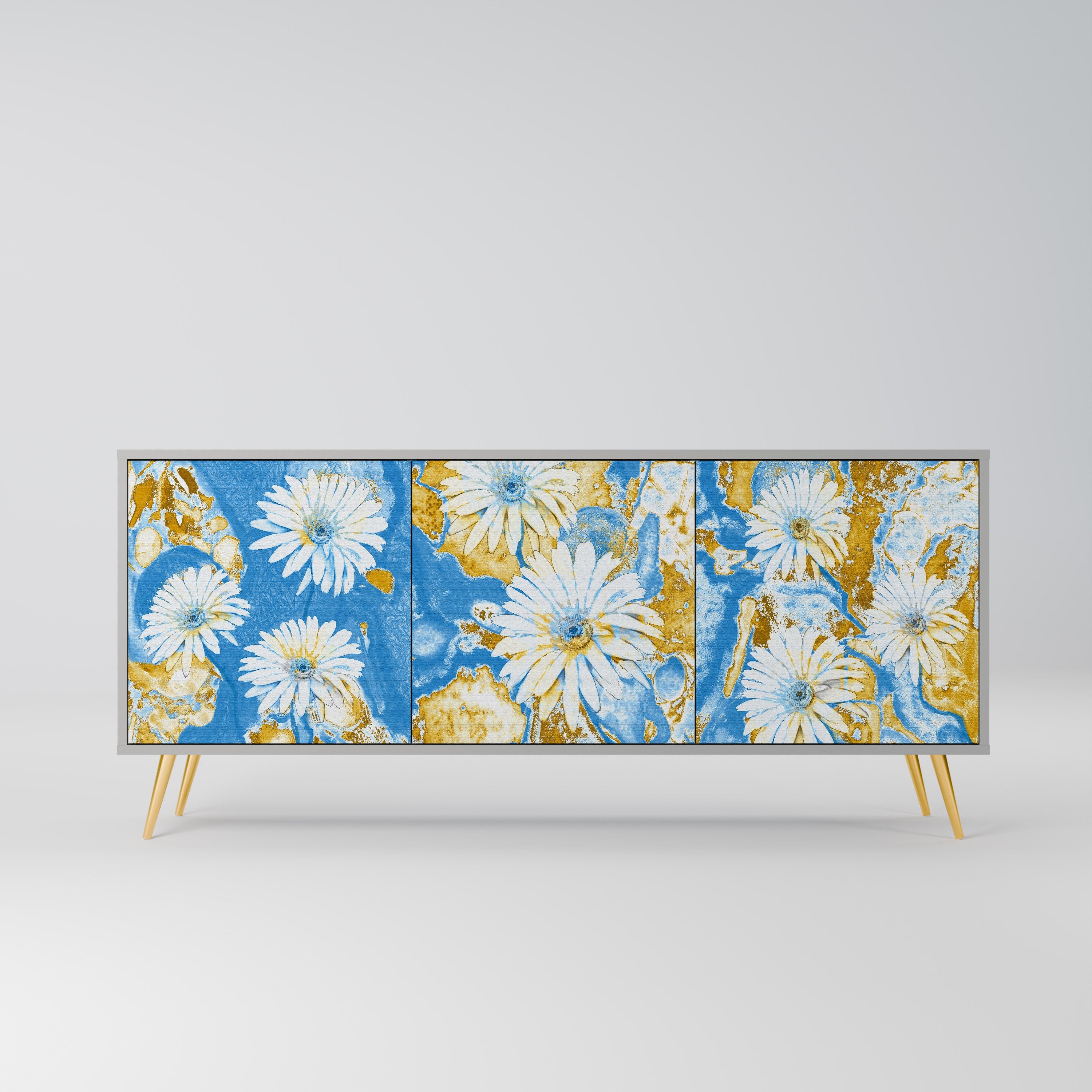 Buffet 3 portes DAISY LUXE finition grise