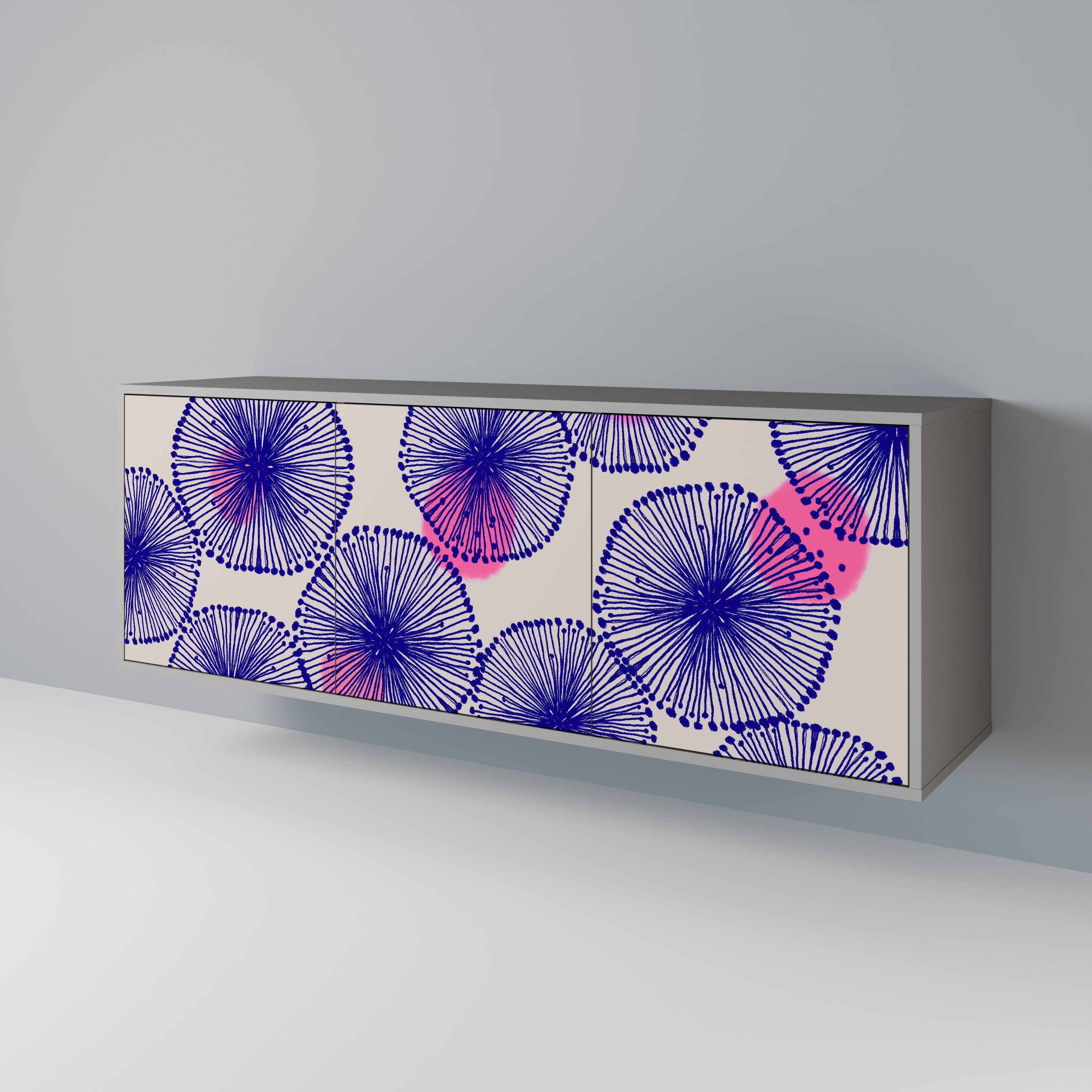 Buffet 3 portes MAGIC NATURE finition grise