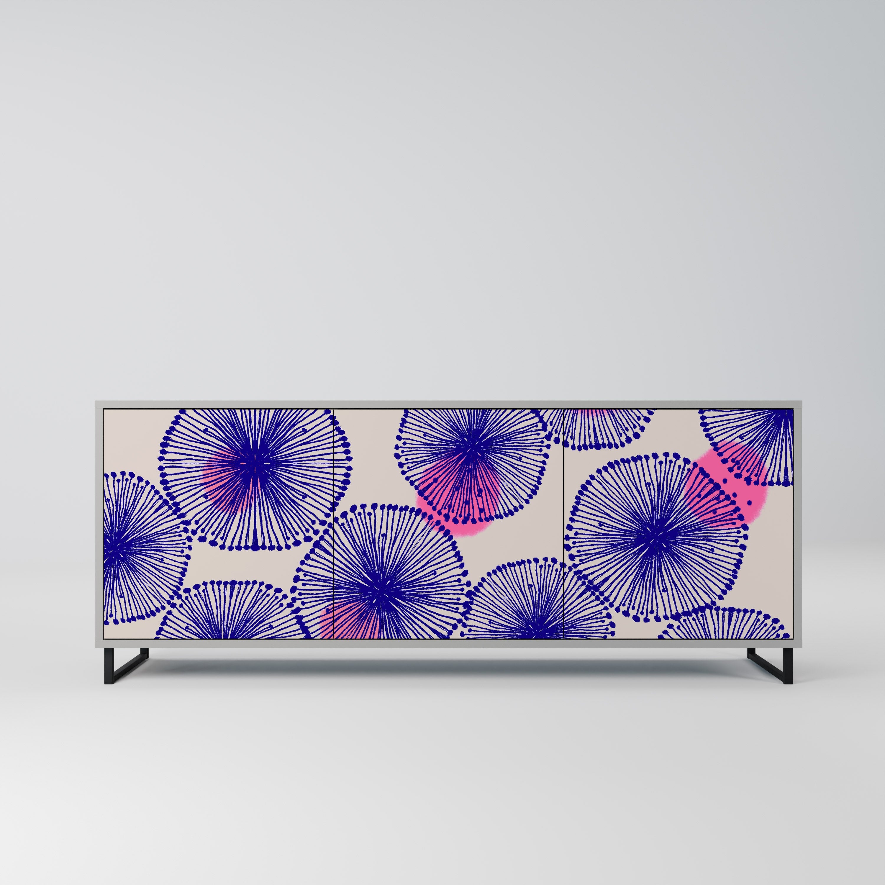 Buffet 3 portes MAGIC NATURE finition grise