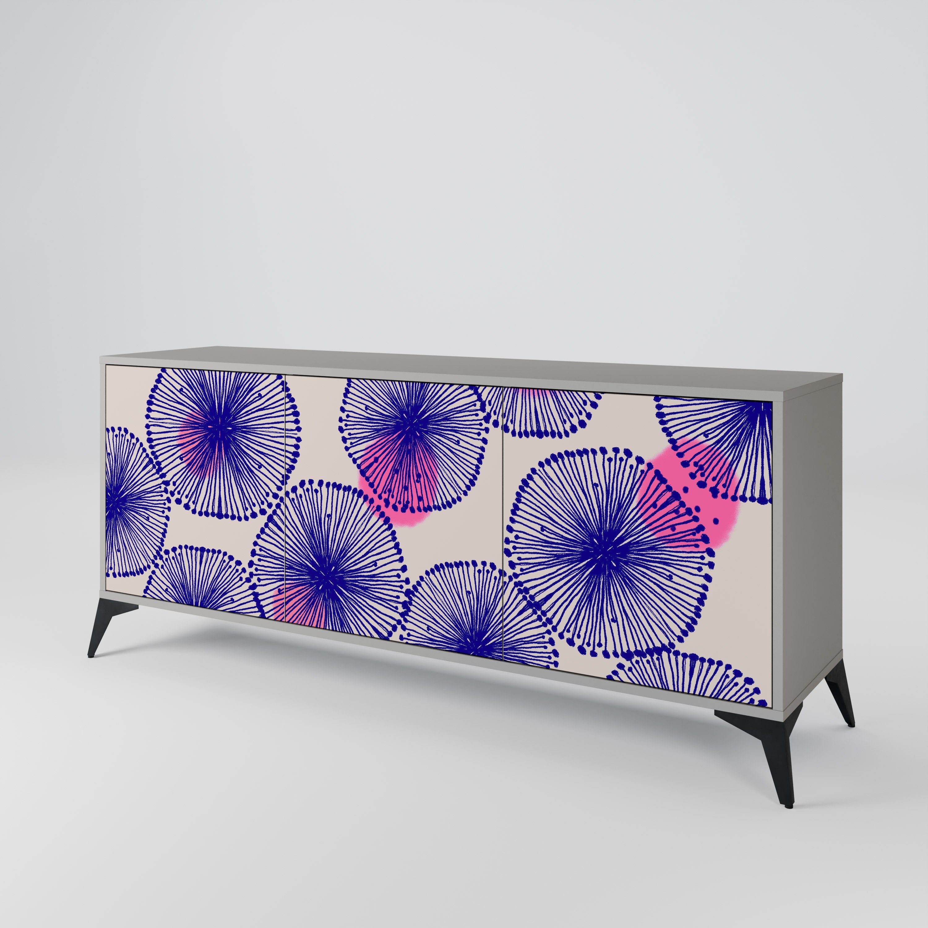 Buffet 3 portes MAGIC NATURE finition grise