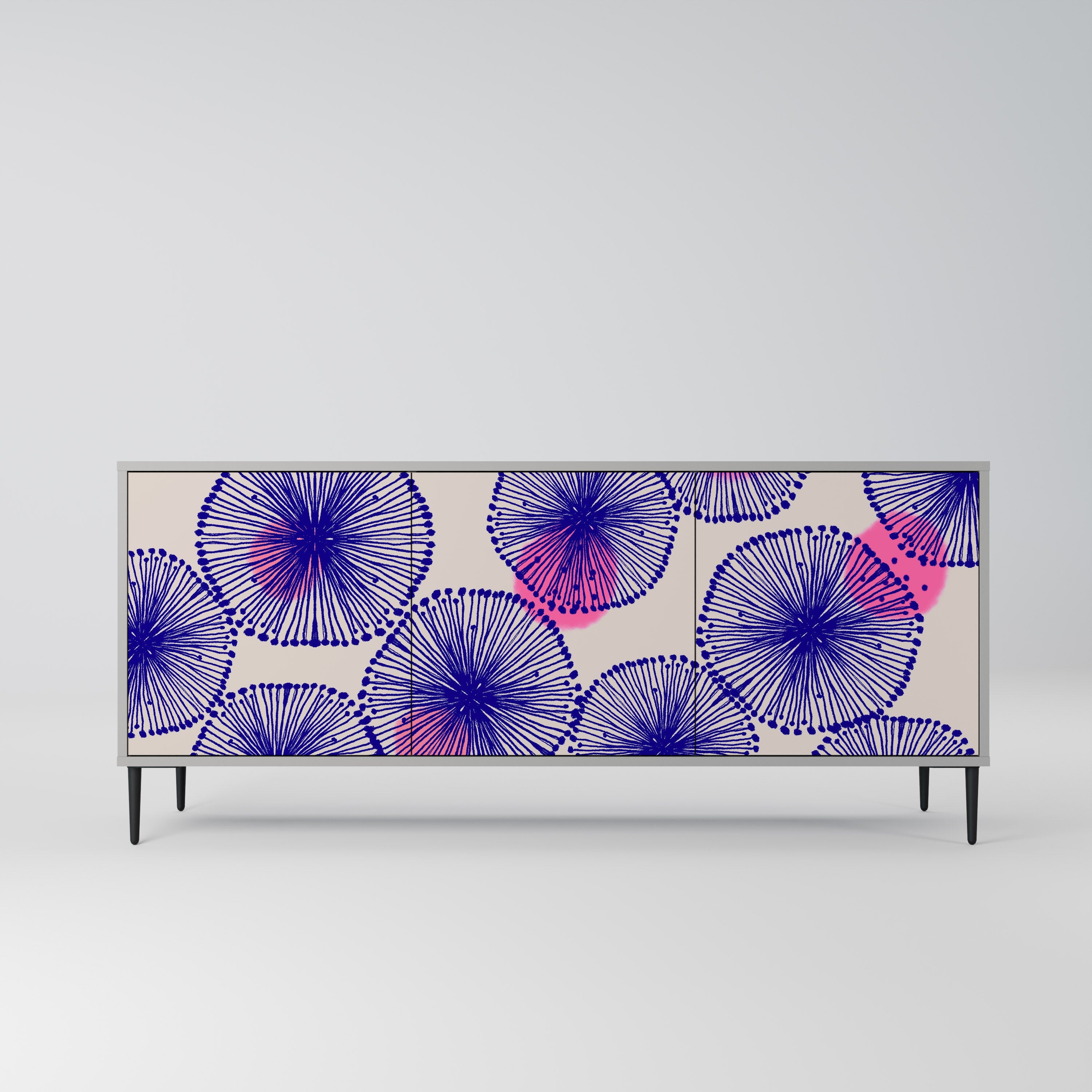 Buffet 3 portes MAGIC NATURE finition grise