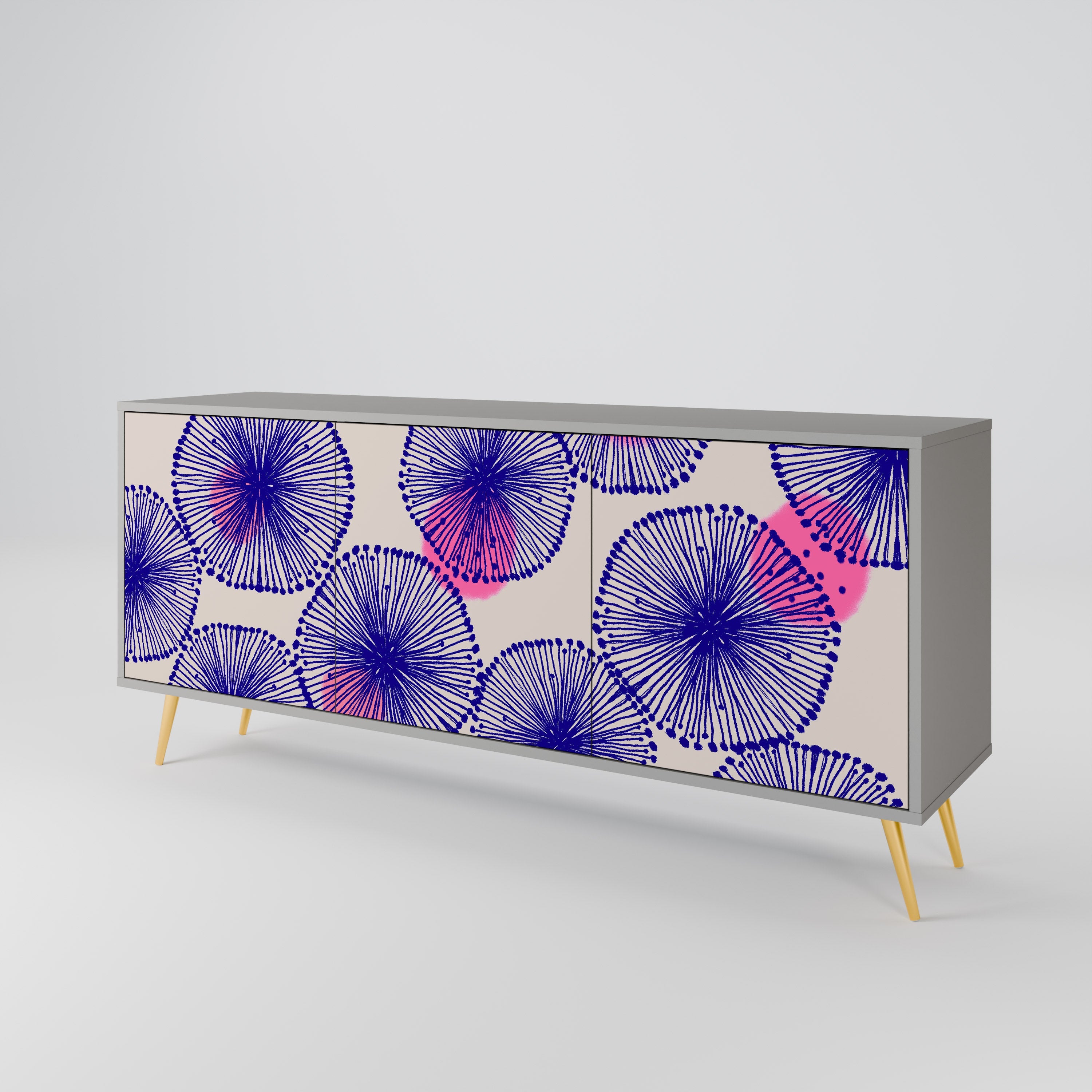 Buffet 3 portes MAGIC NATURE finition grise