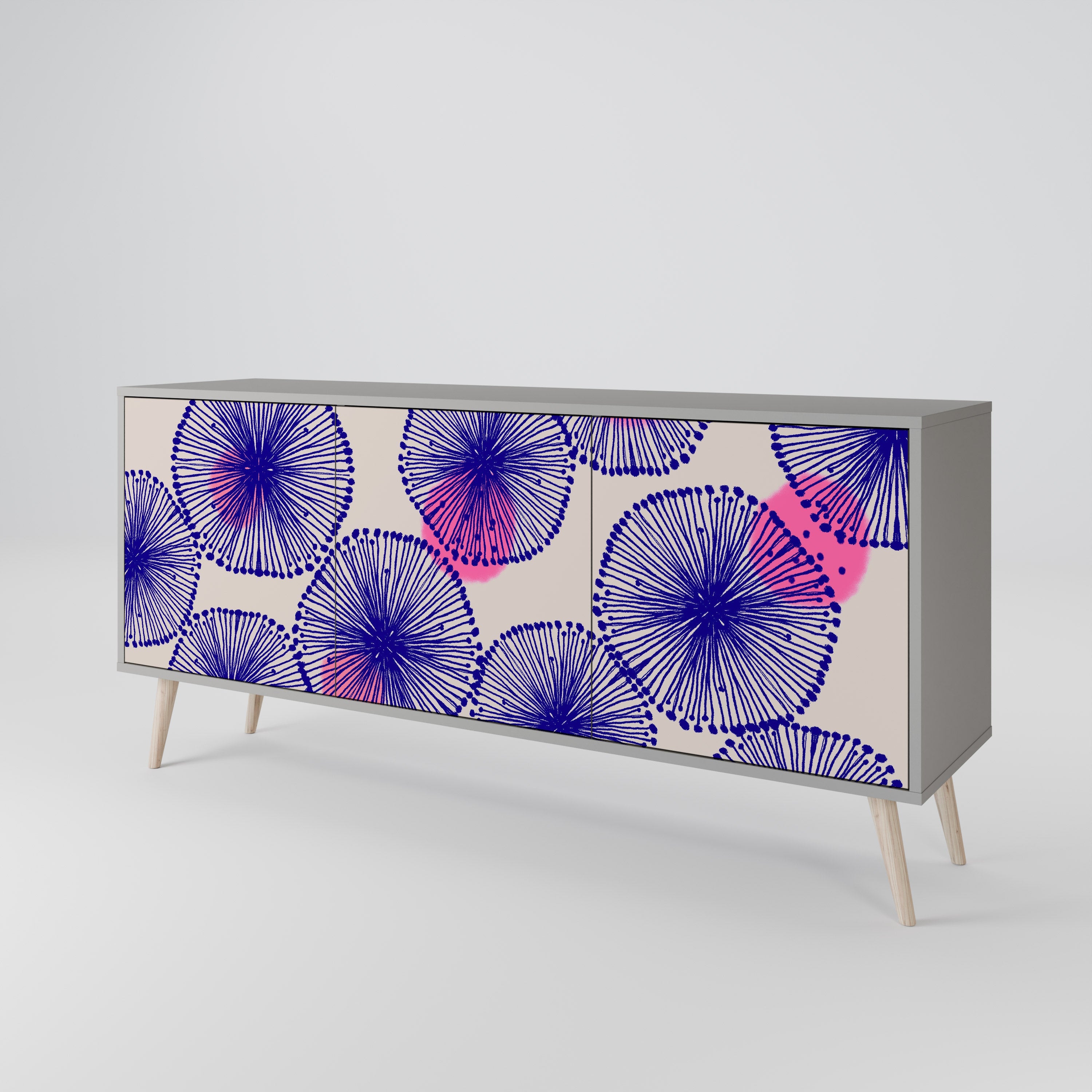 Buffet 3 portes MAGIC NATURE finition grise