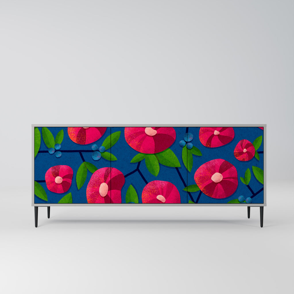 Buffet 3 portes SPRING THOUGHTS en finition grise