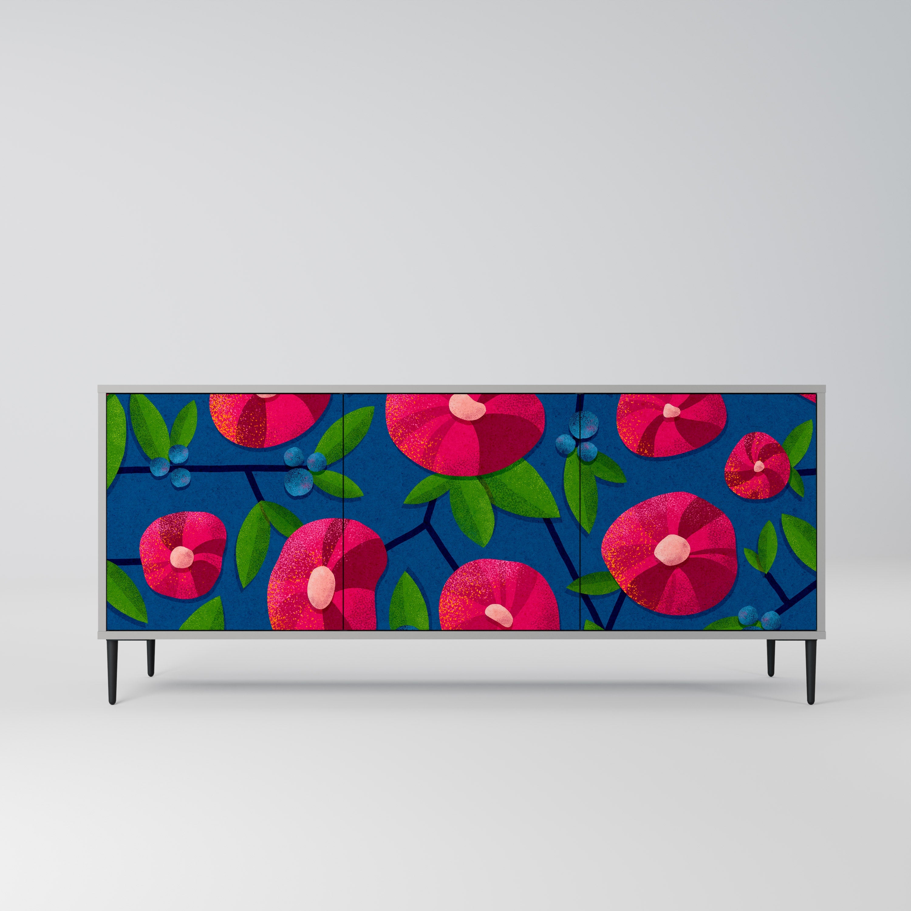 Buffet 3 portes SPRING THOUGHTS en finition grise