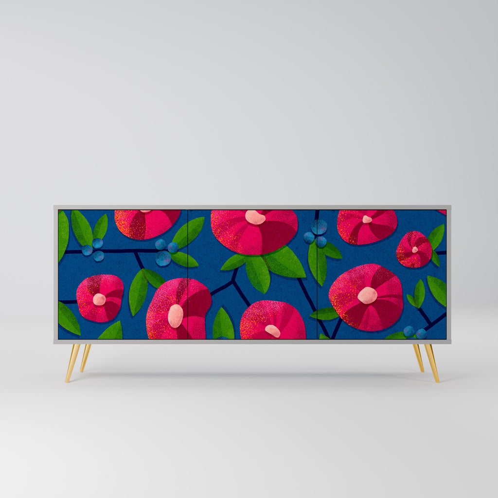 Buffet 3 portes SPRING THOUGHTS en finition grise