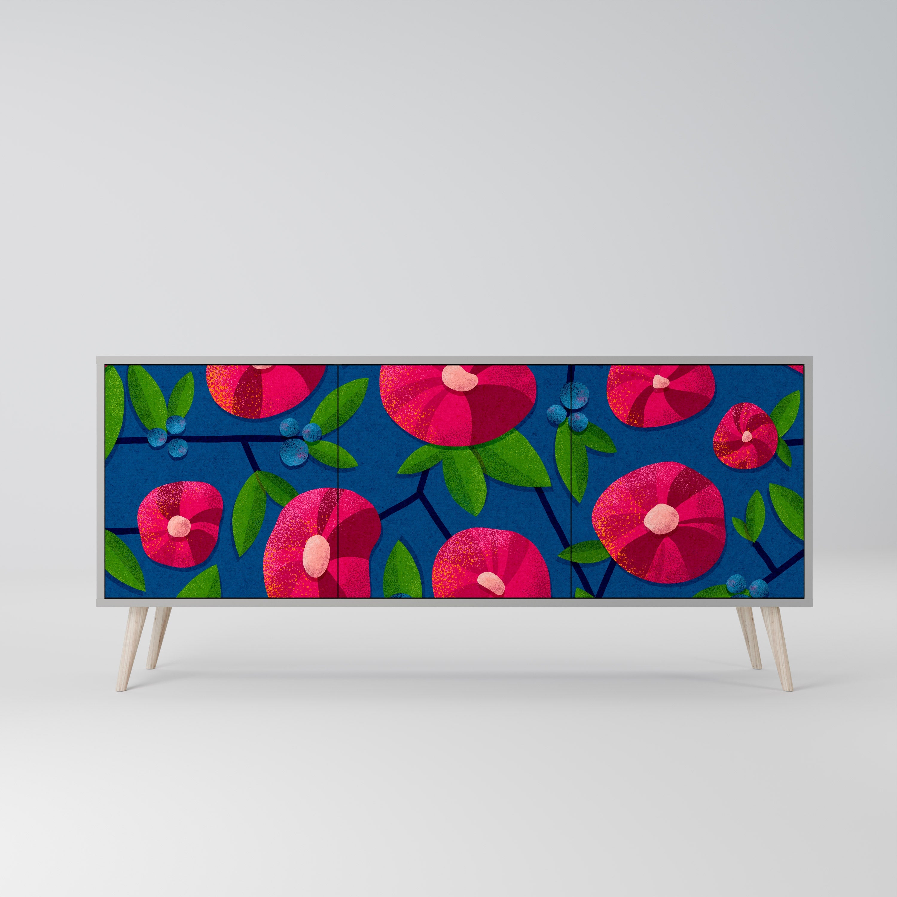 Buffet 3 portes SPRING THOUGHTS en finition grise