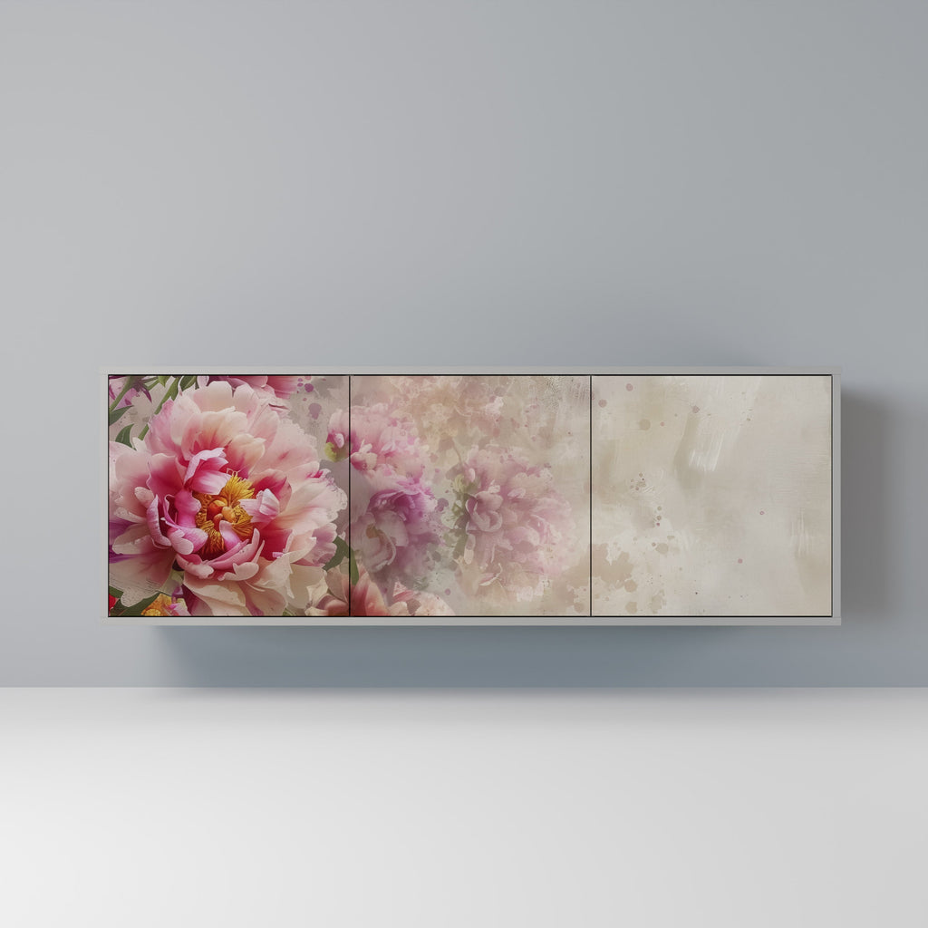 PEONY WHISPER 3-Door Sideboard in Grey Finish