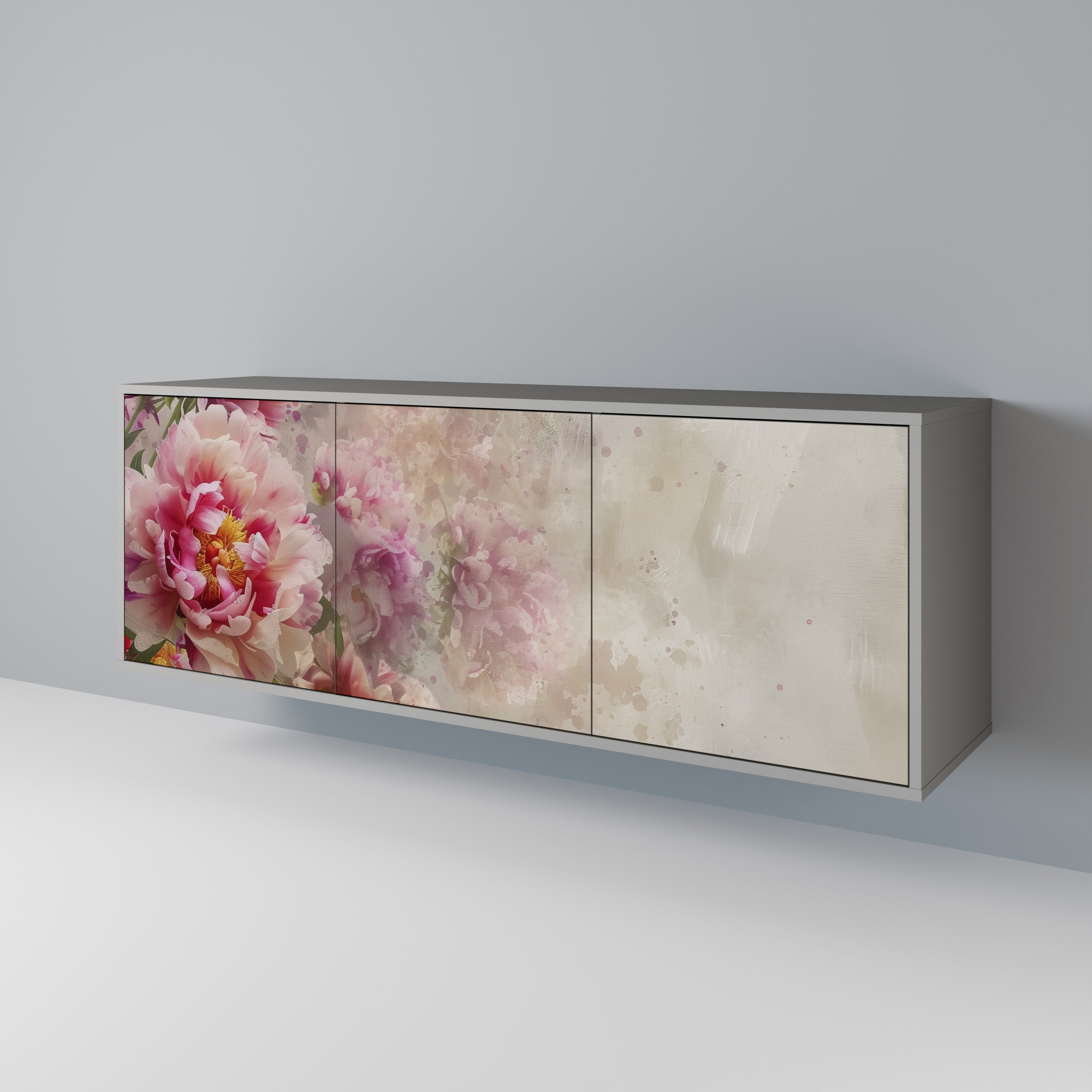 Buffet 3 portes PEONY WHISPER finition grise