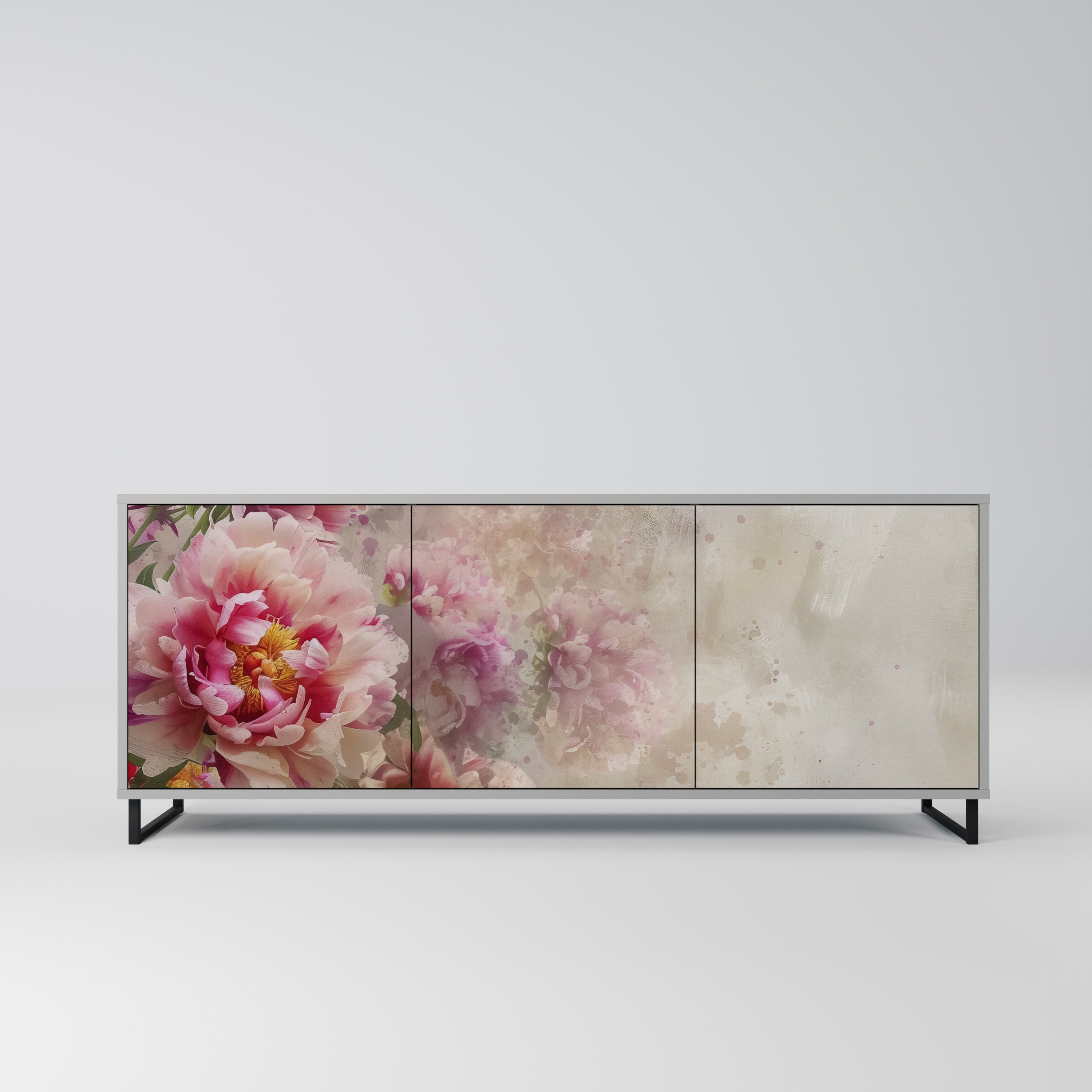 Buffet 3 portes PEONY WHISPER finition grise