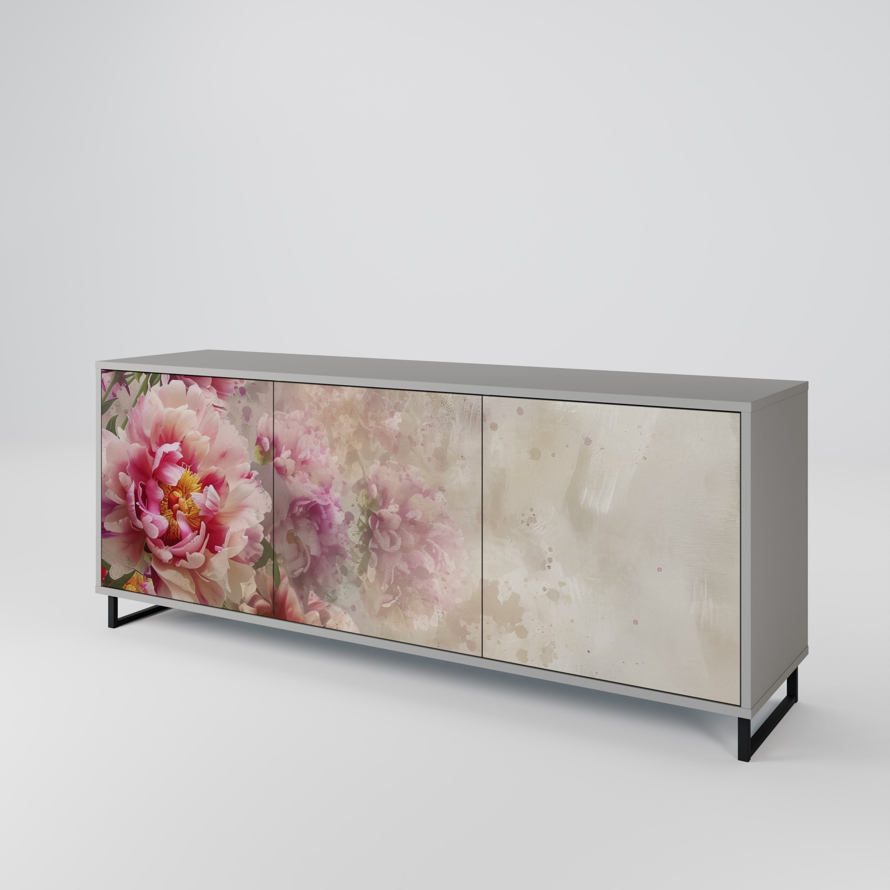 Buffet 3 portes PEONY WHISPER finition grise