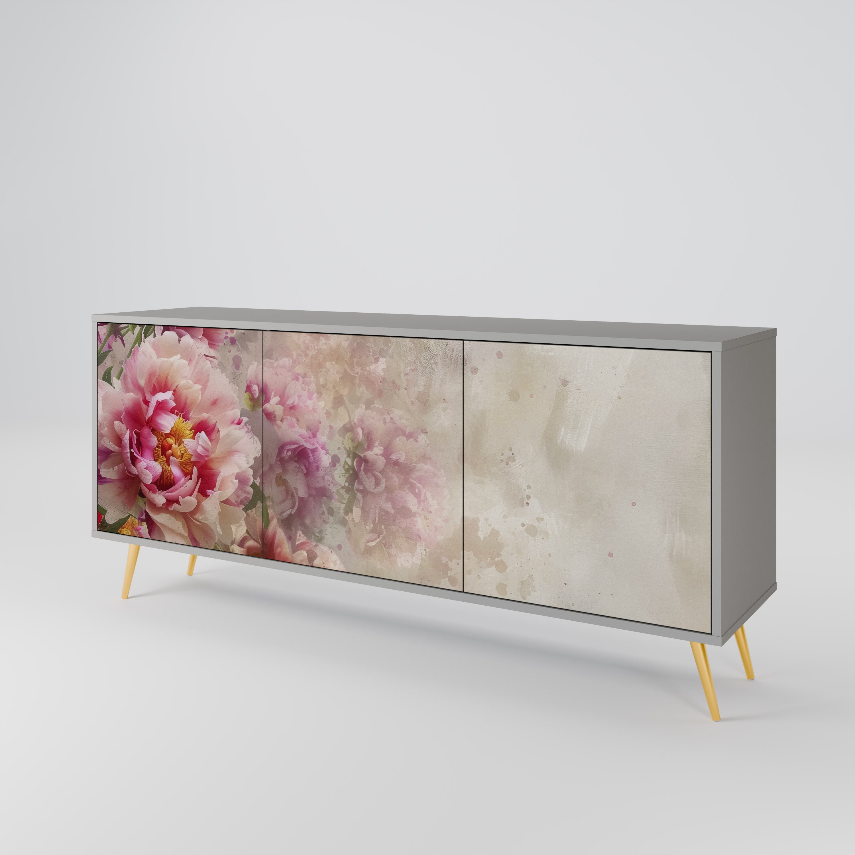 Buffet 3 portes PEONY WHISPER finition grise