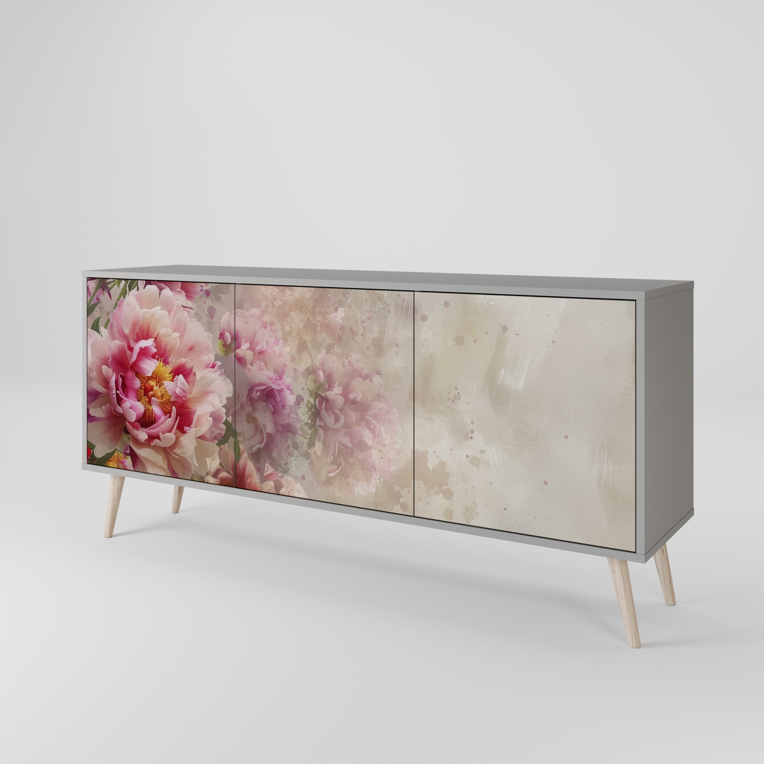 Buffet 3 portes PEONY WHISPER finition grise