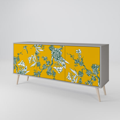 YELLOW CHINOISERIE 3-Door Sideboard