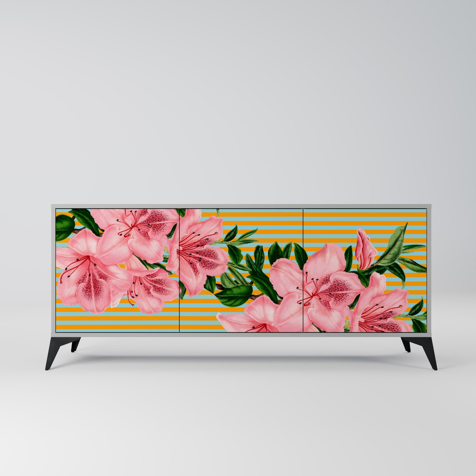 FRAGILE BEAUTY 3-Door Sideboard in Grey Finish