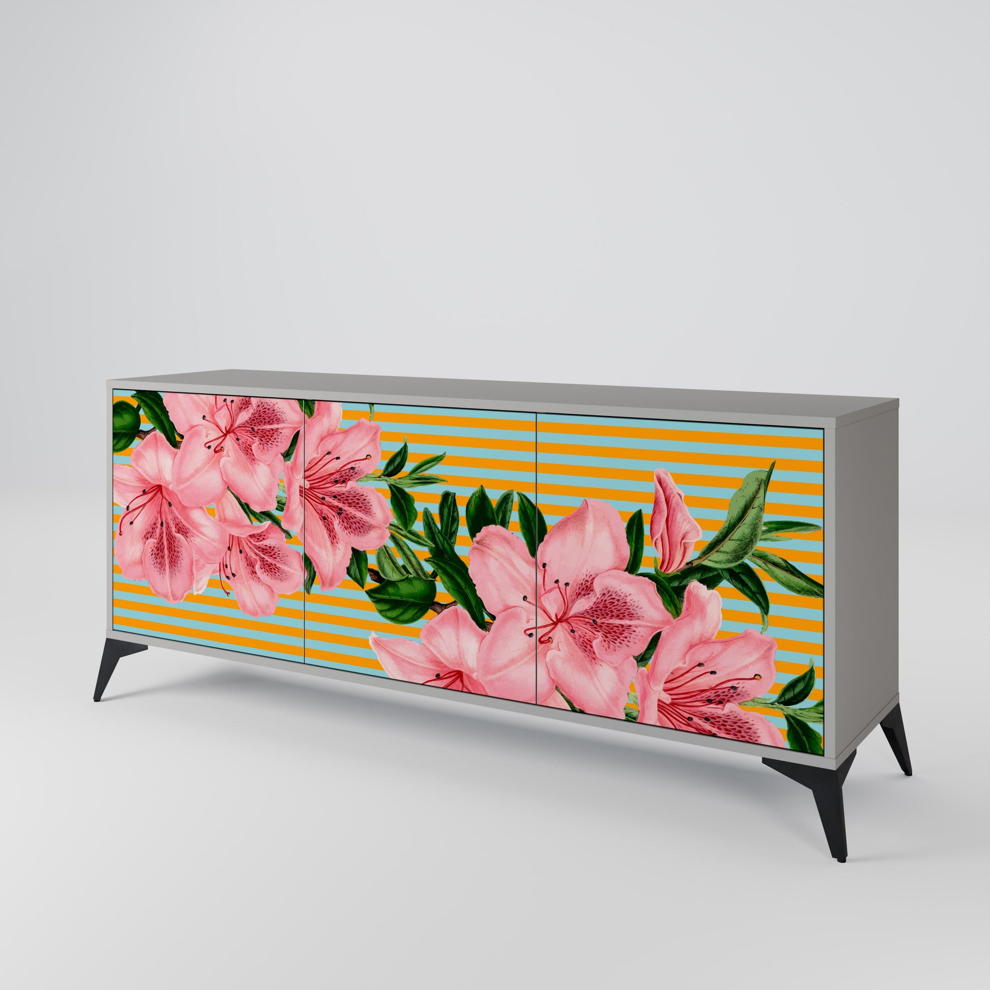 FRAGILE BEAUTY 3-Door Sideboard in Grey Finish