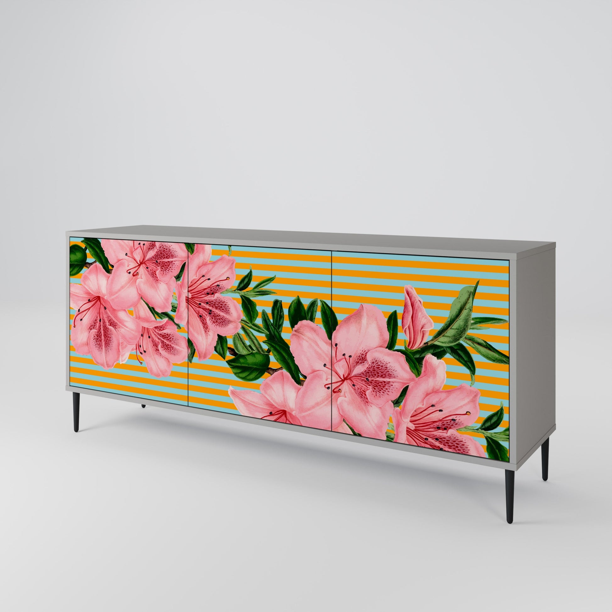 FRAGILE BEAUTY 3-Door Sideboard in Grey Finish