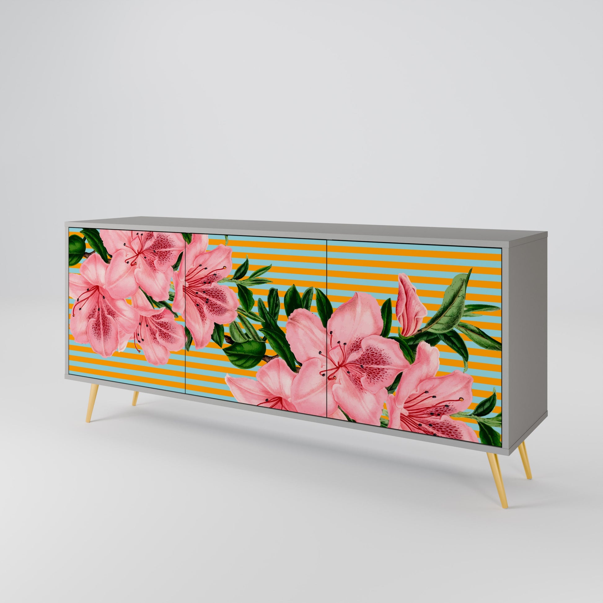 FRAGILE BEAUTY 3-Door Sideboard in Grey Finish