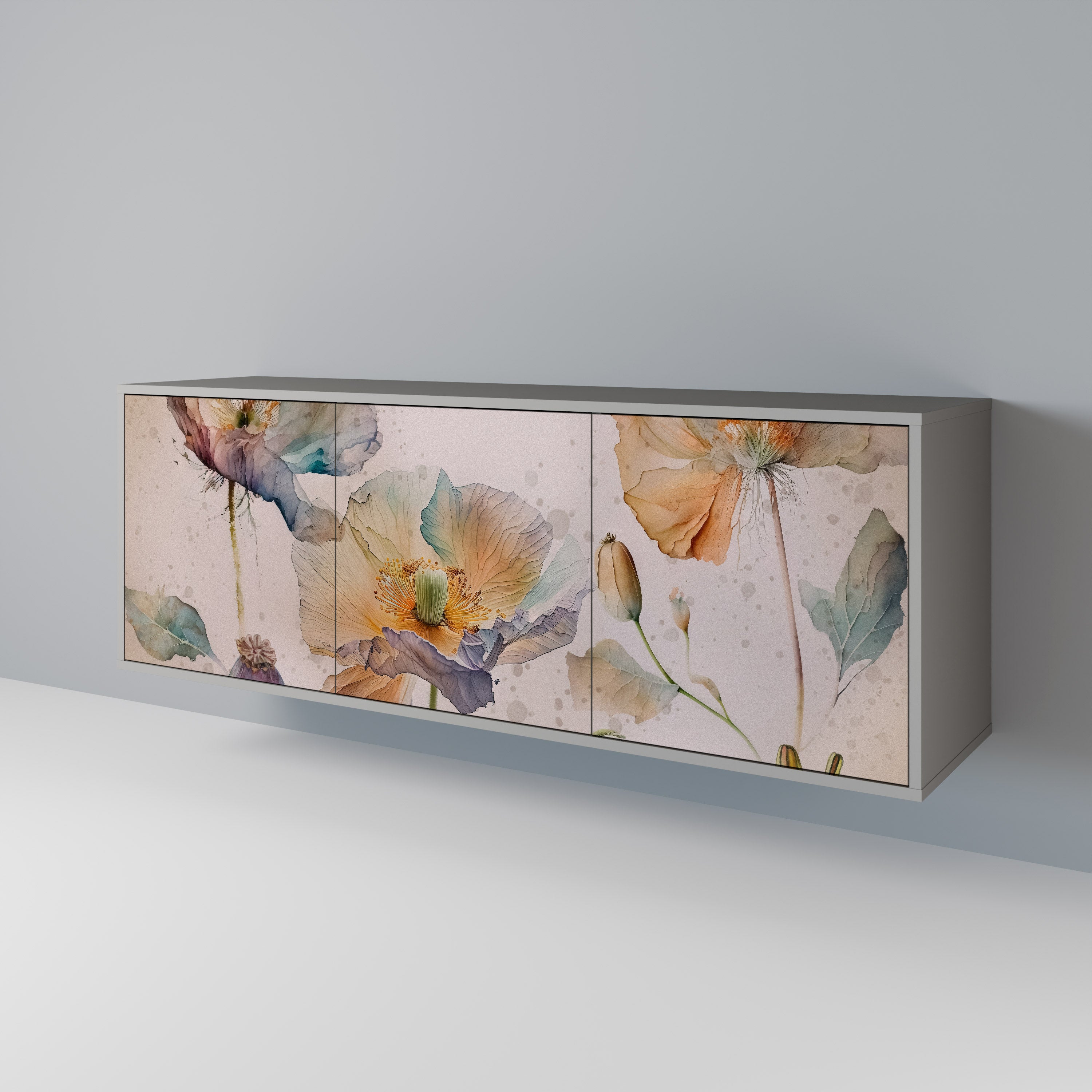 SOFTEN POPPY 3-Door Sideboard