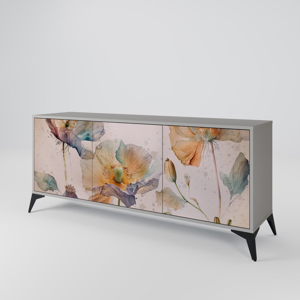 SOFTEN POPPY 3-Door Sideboard