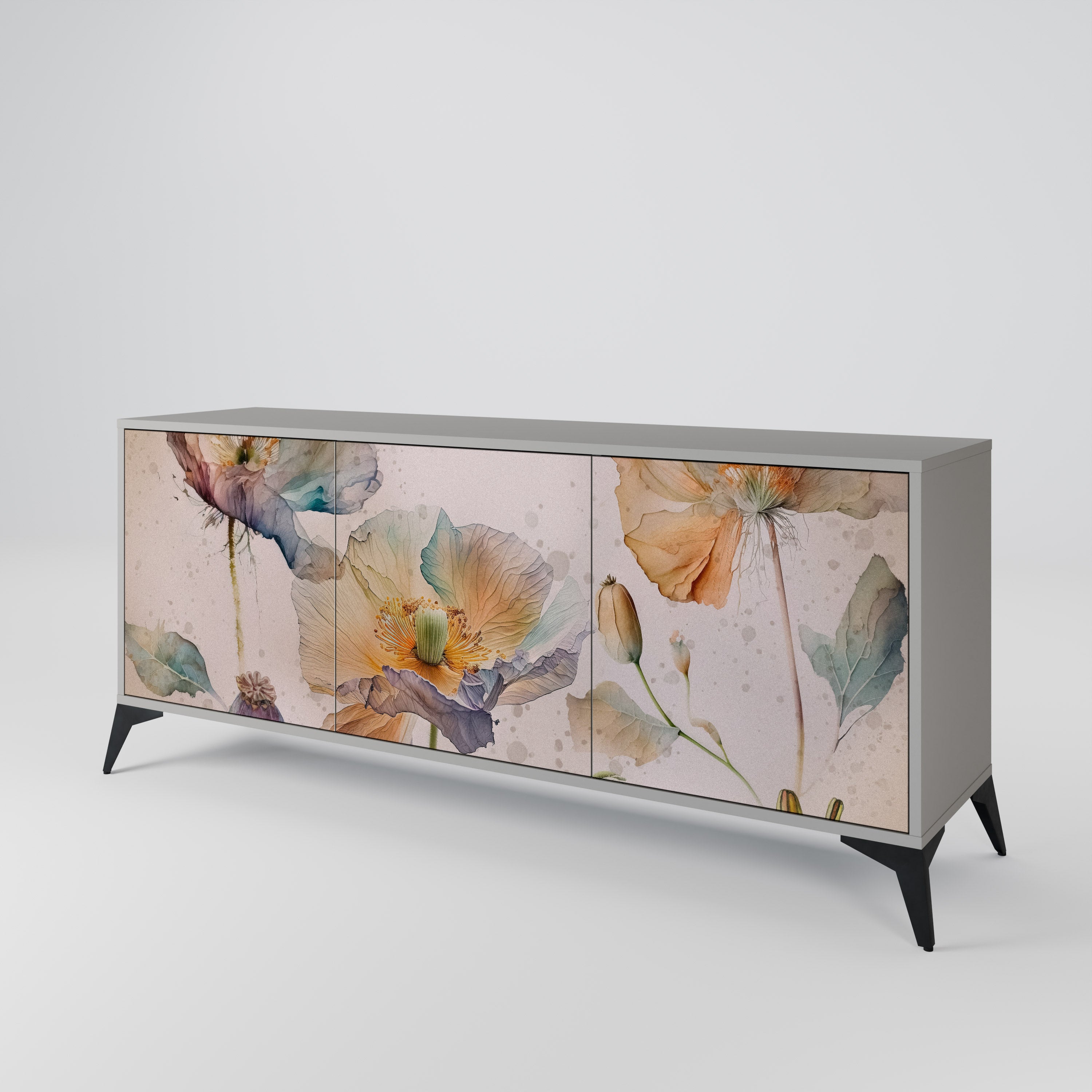 SOFTEN POPPY 3-Door Sideboard