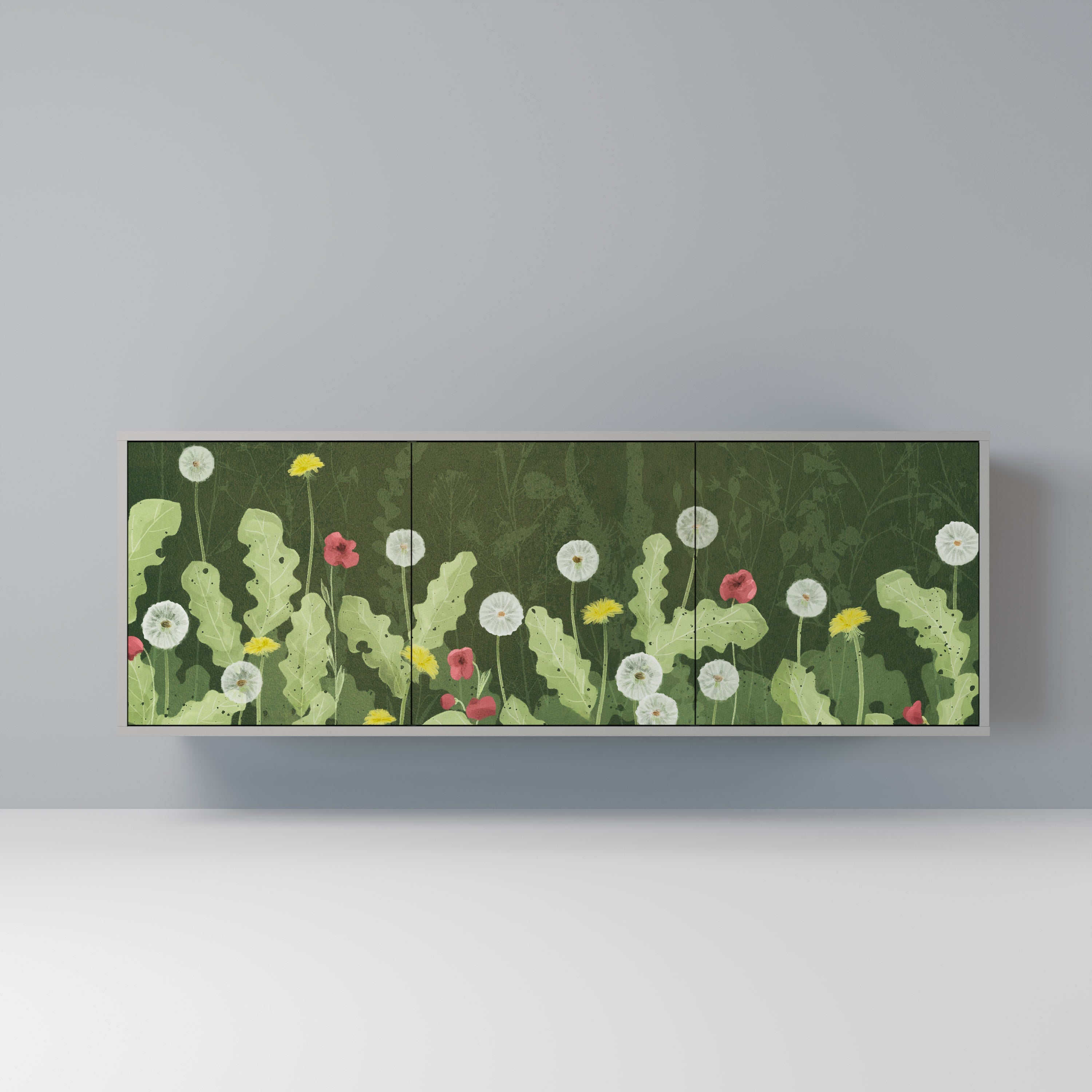 Buffet 3 portes DANDELION AMUSE en finition grise