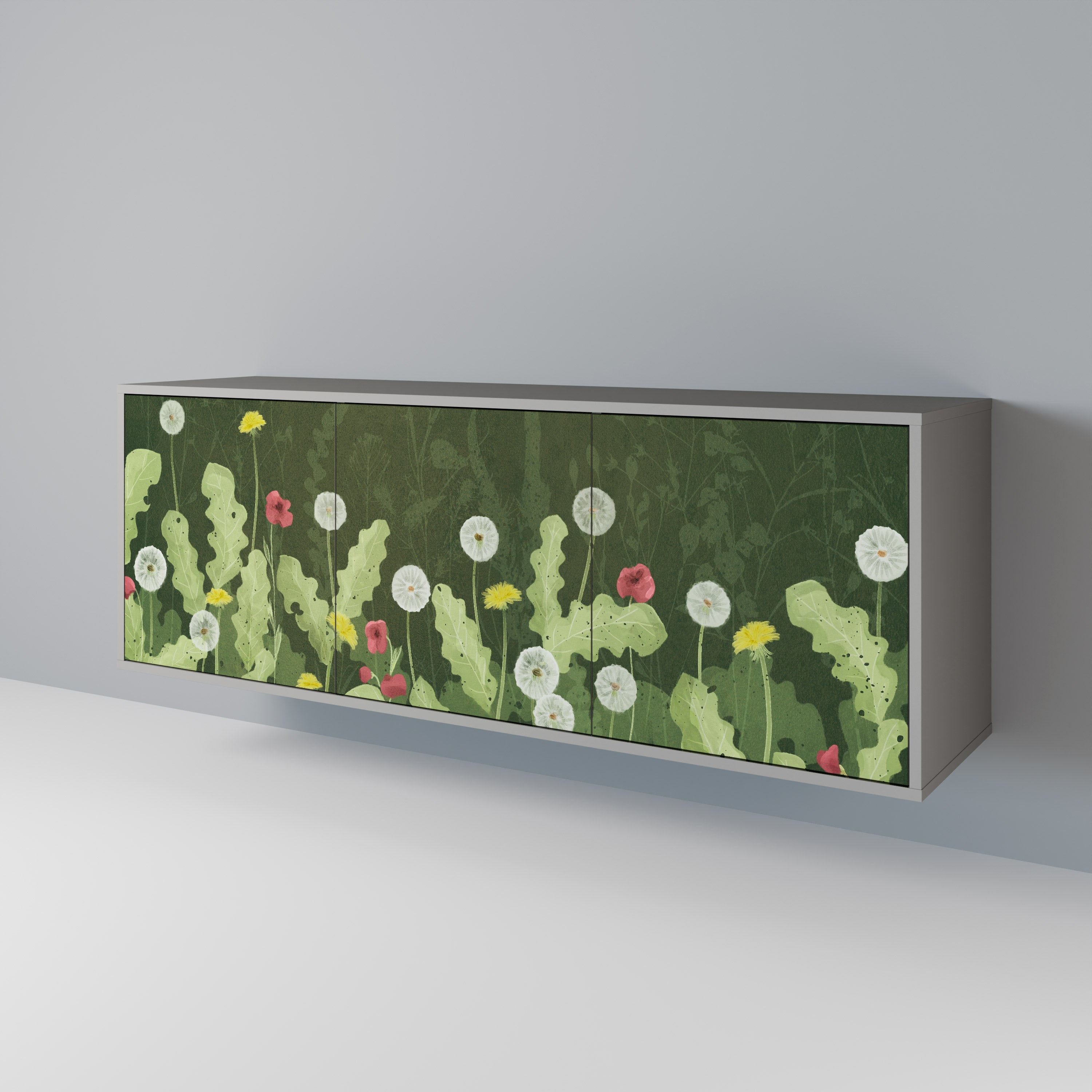 Buffet 3 portes DANDELION AMUSE en finition grise