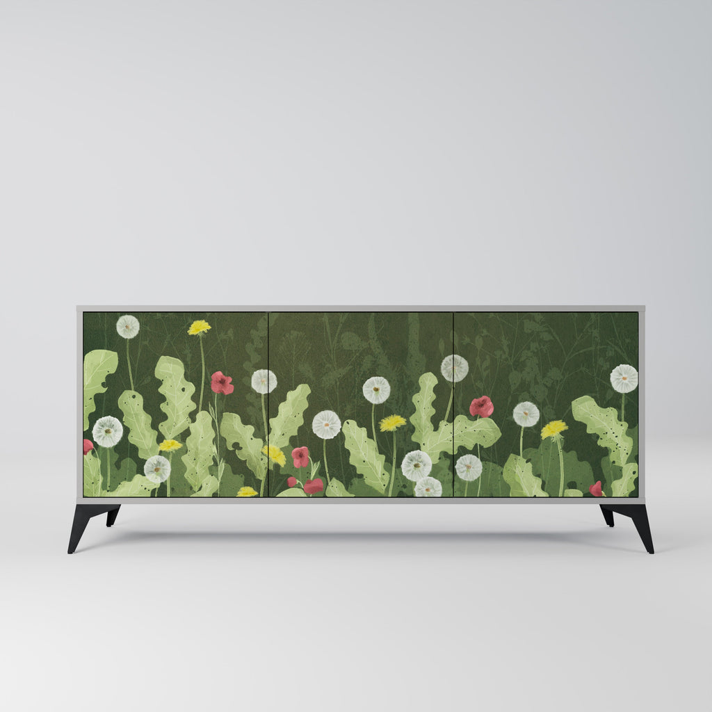 DANDELION AMUSE 3-Door Sideboard in Grey Finish