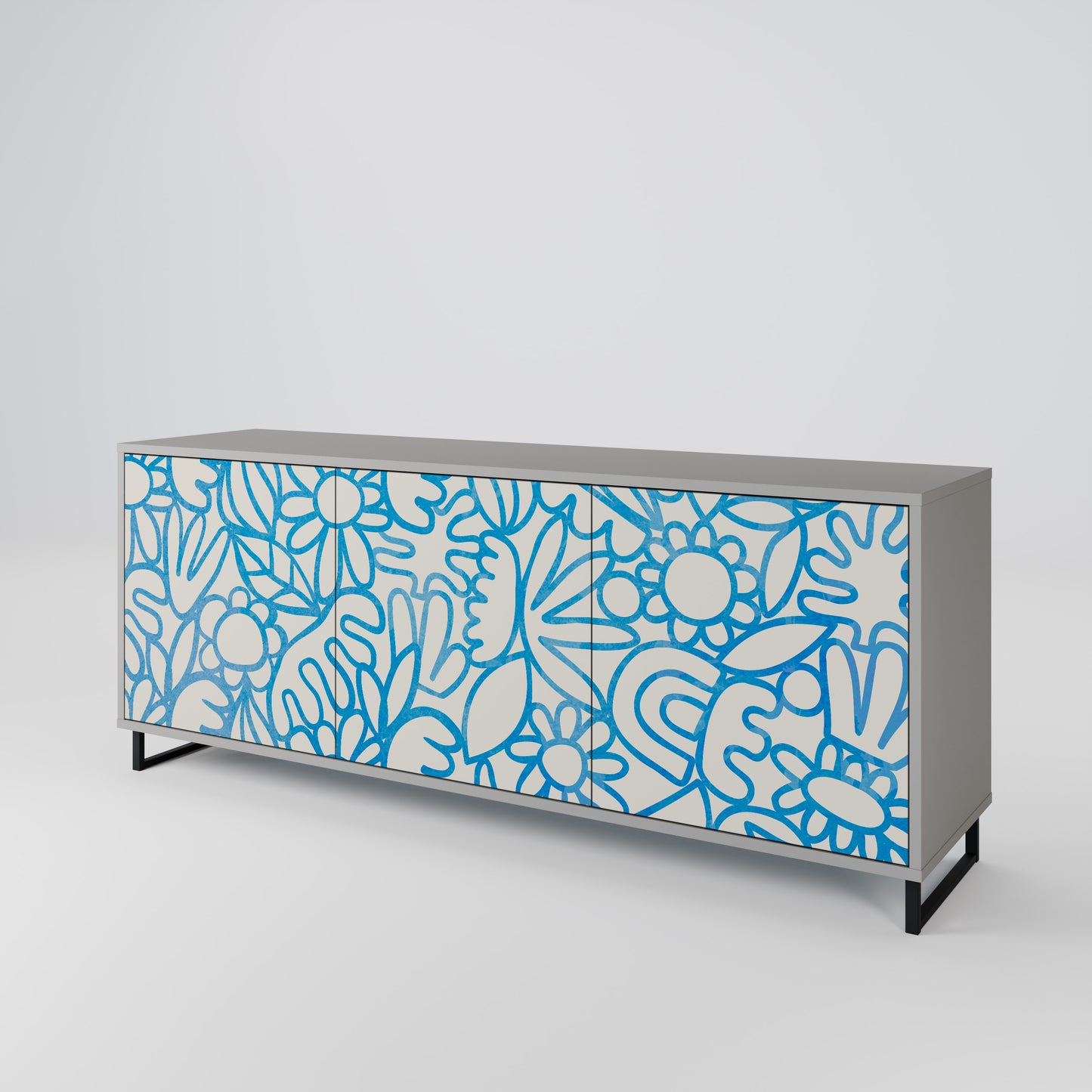 BLOOMY MORNING 3-Door Sideboard