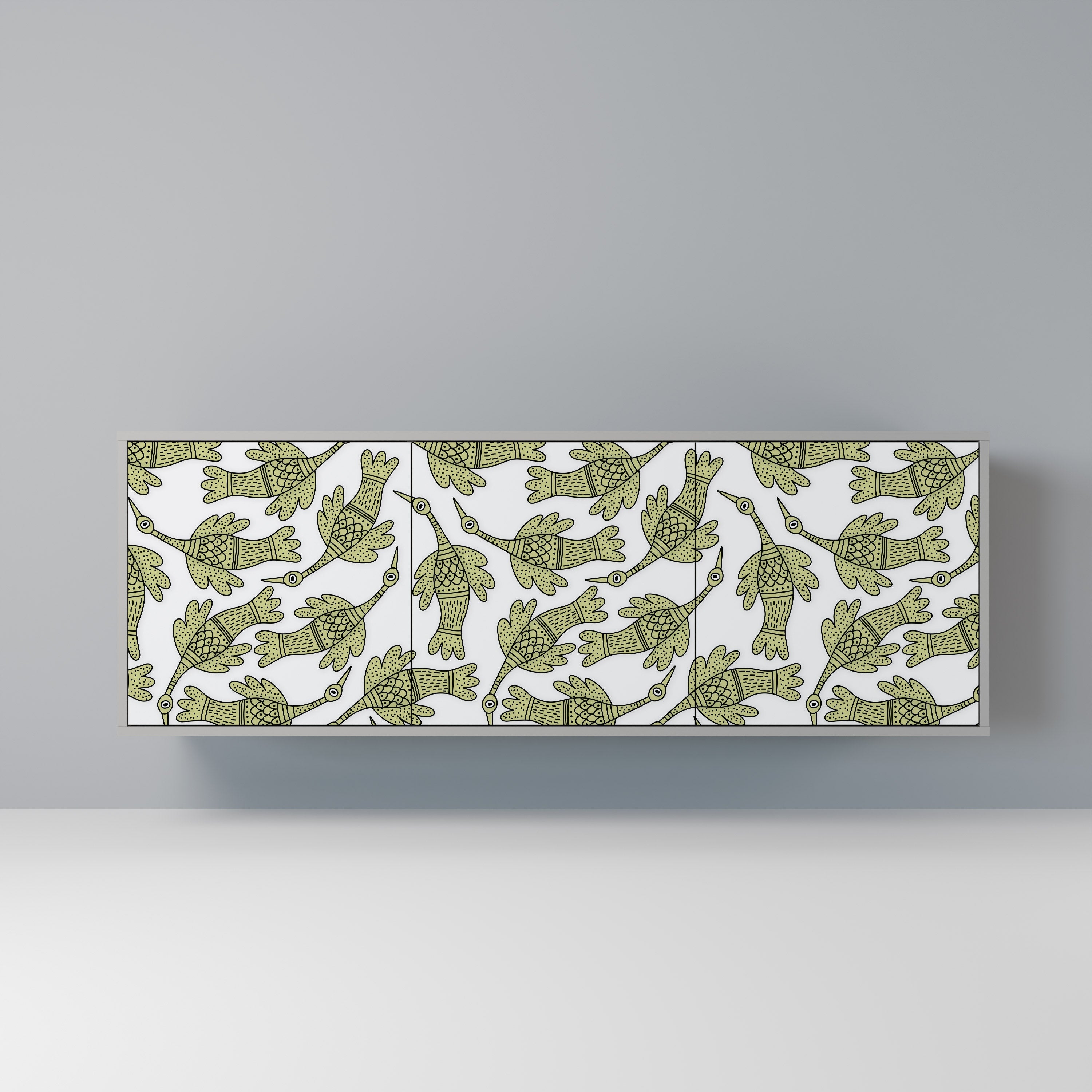 Buffet 3 portes SEEDLING SONGBIRD, finition grise