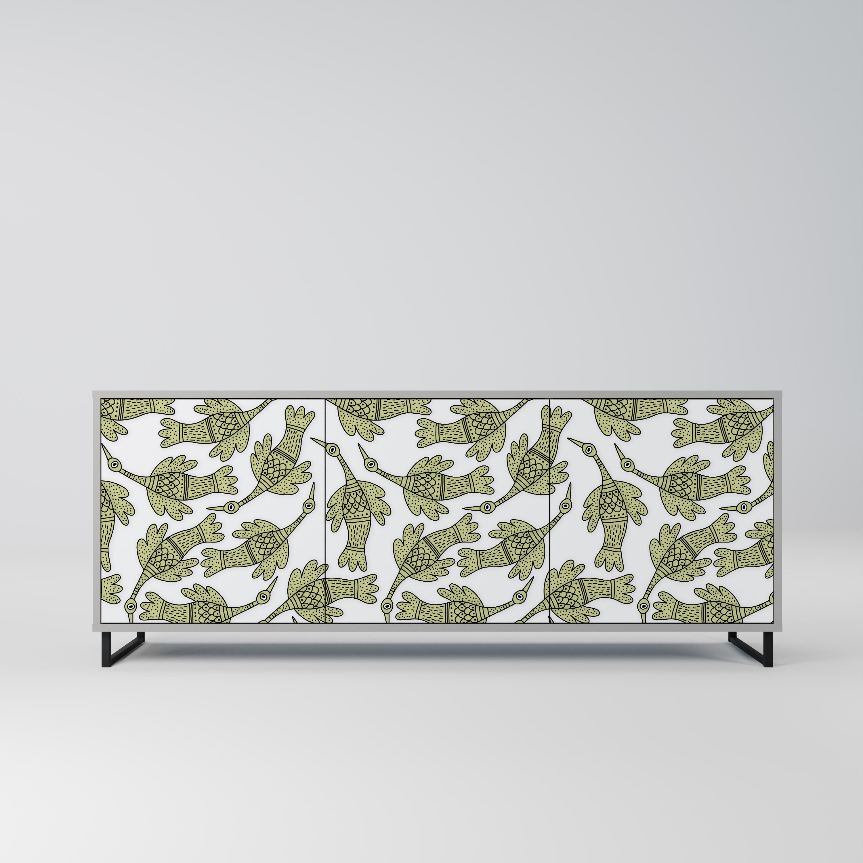 Buffet 3 portes SEEDLING SONGBIRD, finition grise