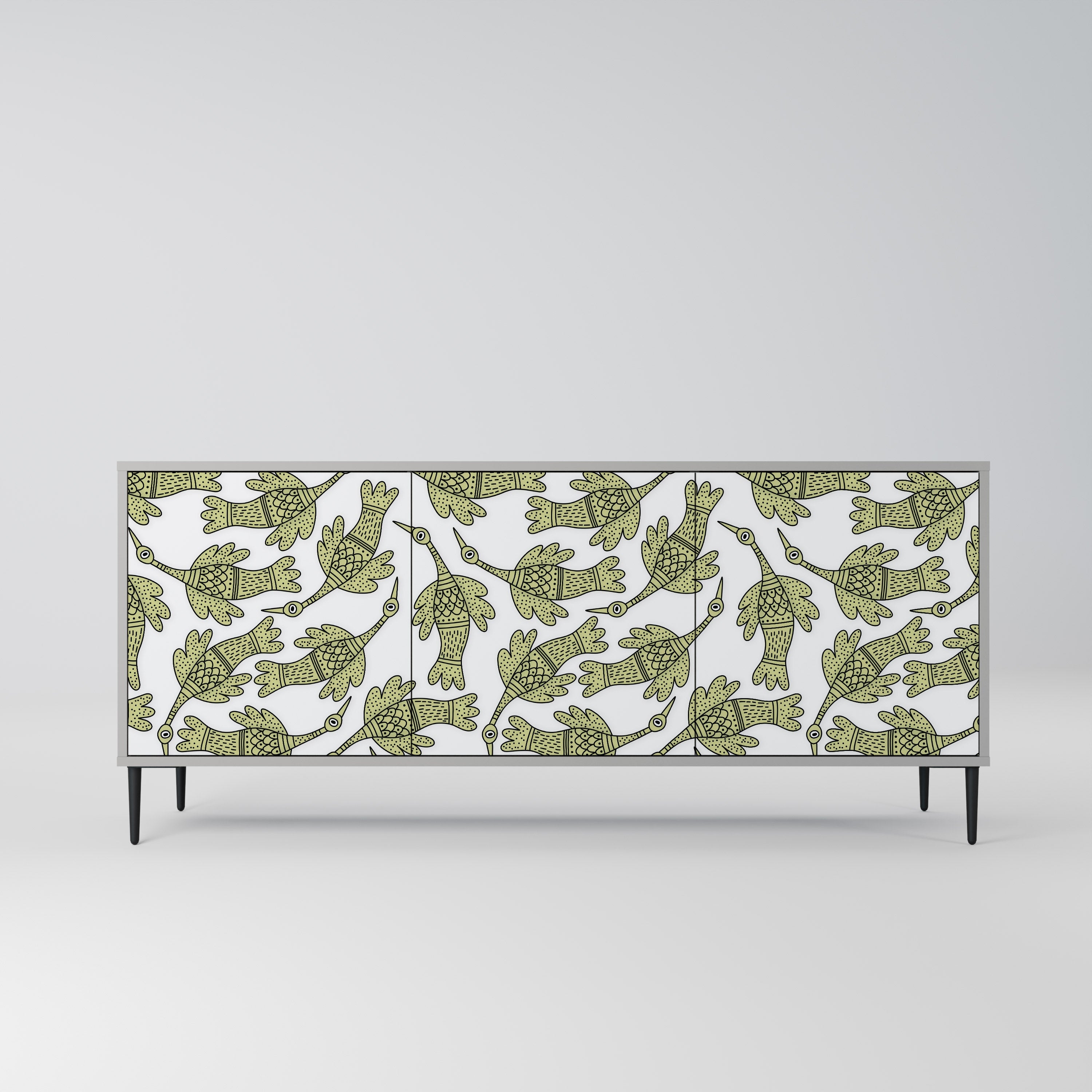 Buffet 3 portes SEEDLING SONGBIRD, finition grise