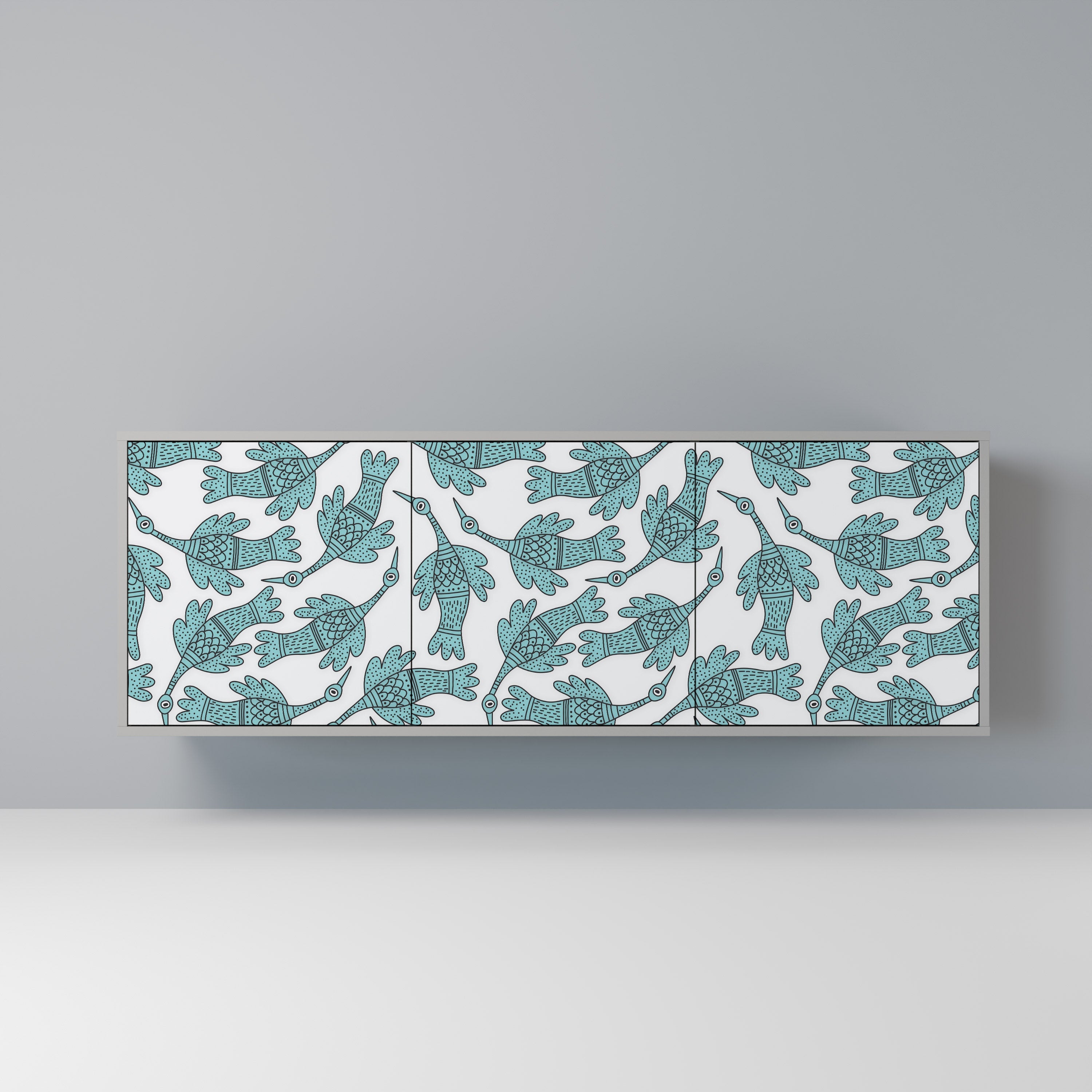 Buffet 3 portes WATERSPOUT SONGIBIRD en finition grise