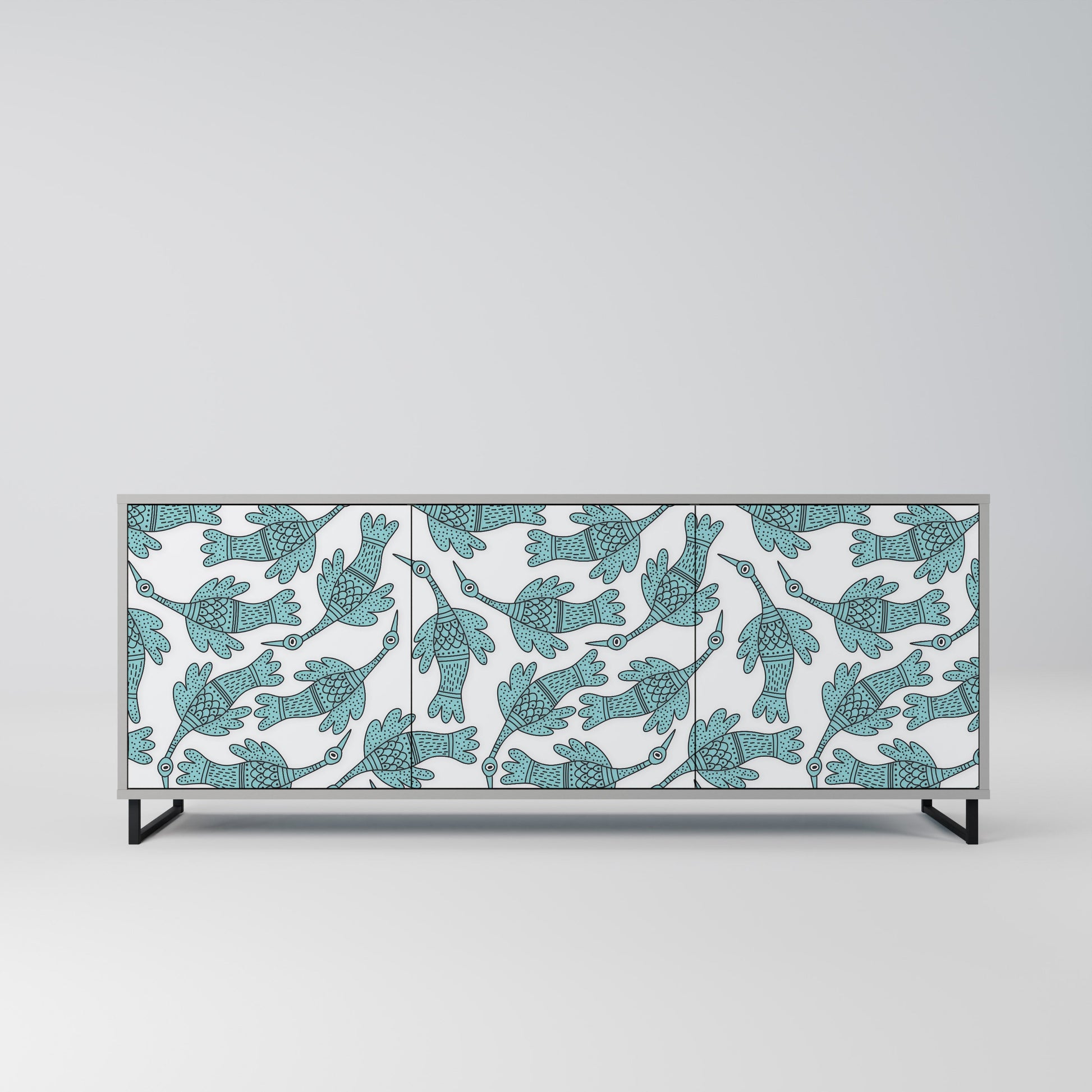 WATERSPOUT SONGIBIRD 3-Door Sideboard in Grey Finish