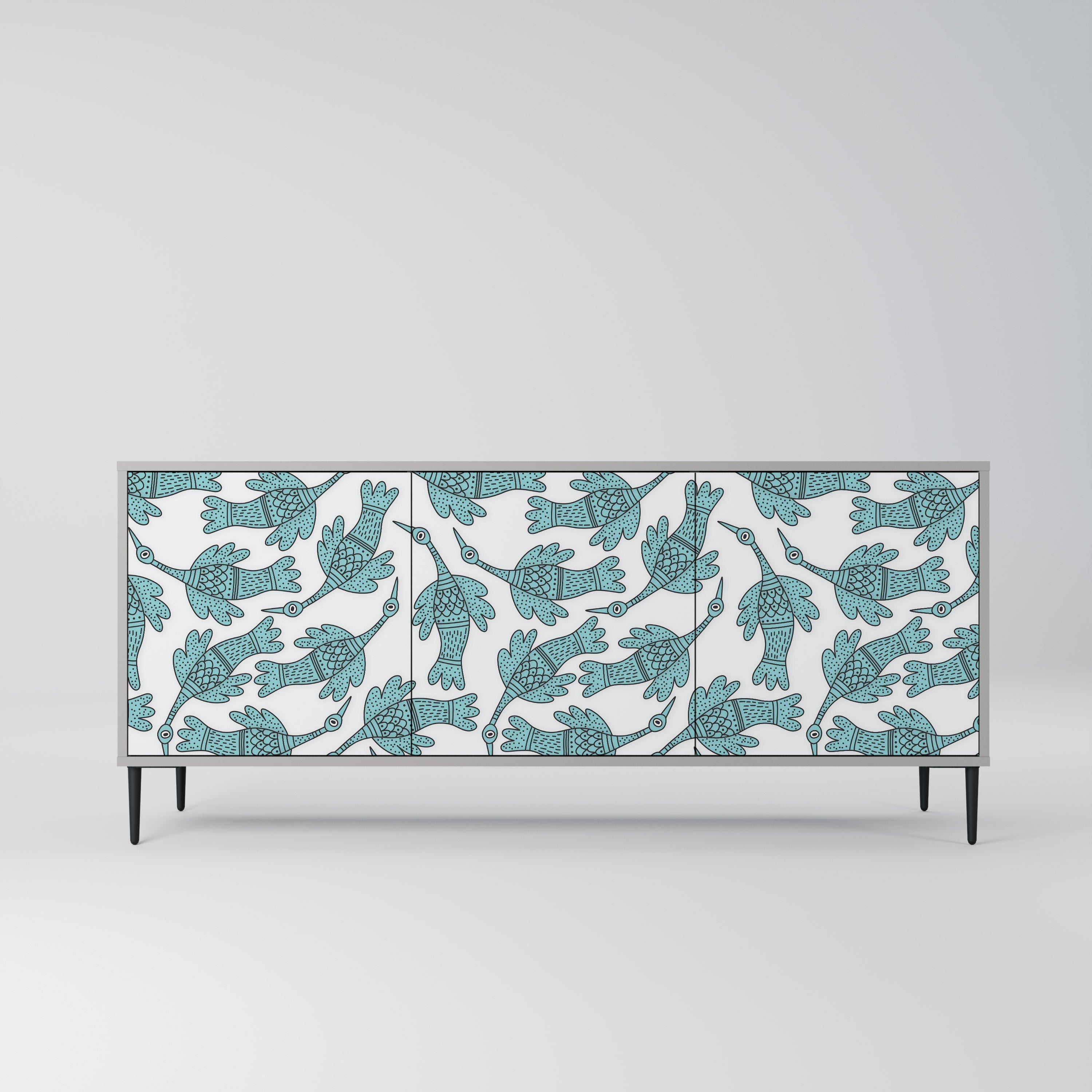 Buffet 3 portes WATERSPOUT SONGIBIRD en finition grise