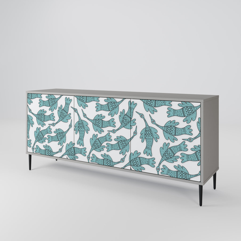 WATERSPOUT SONGIBIRD 3-Door Sideboard in Grey Finish