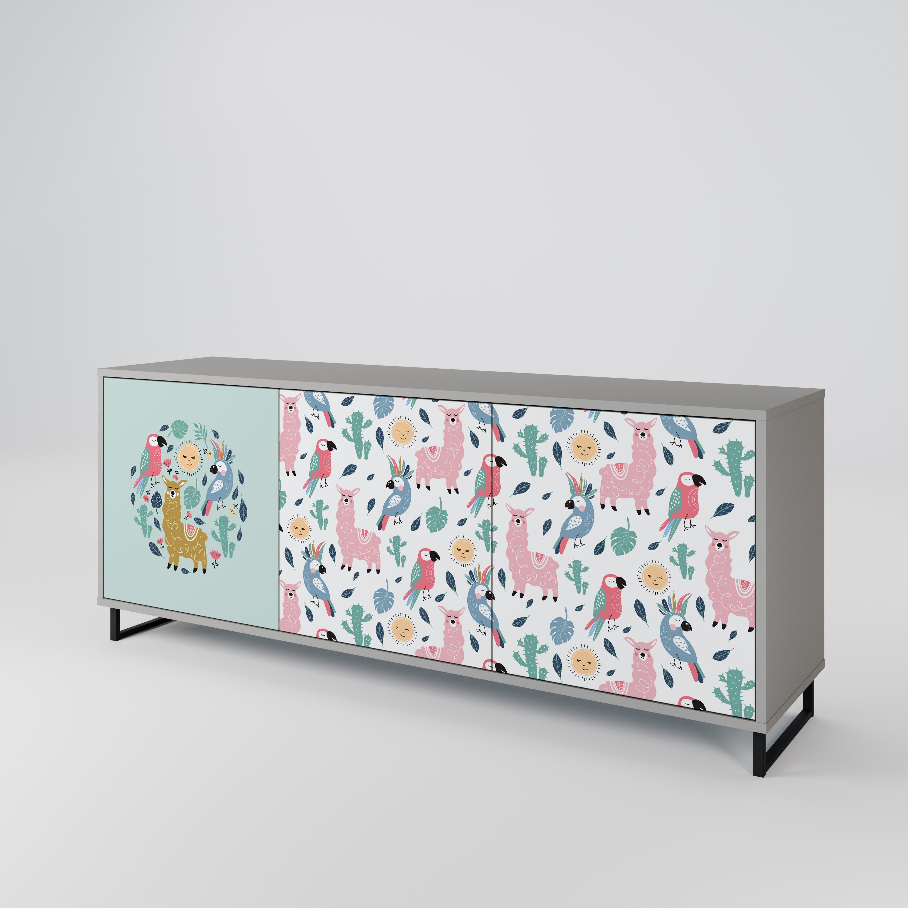 COLORFUL ALPACAS 3-Door Sideboard