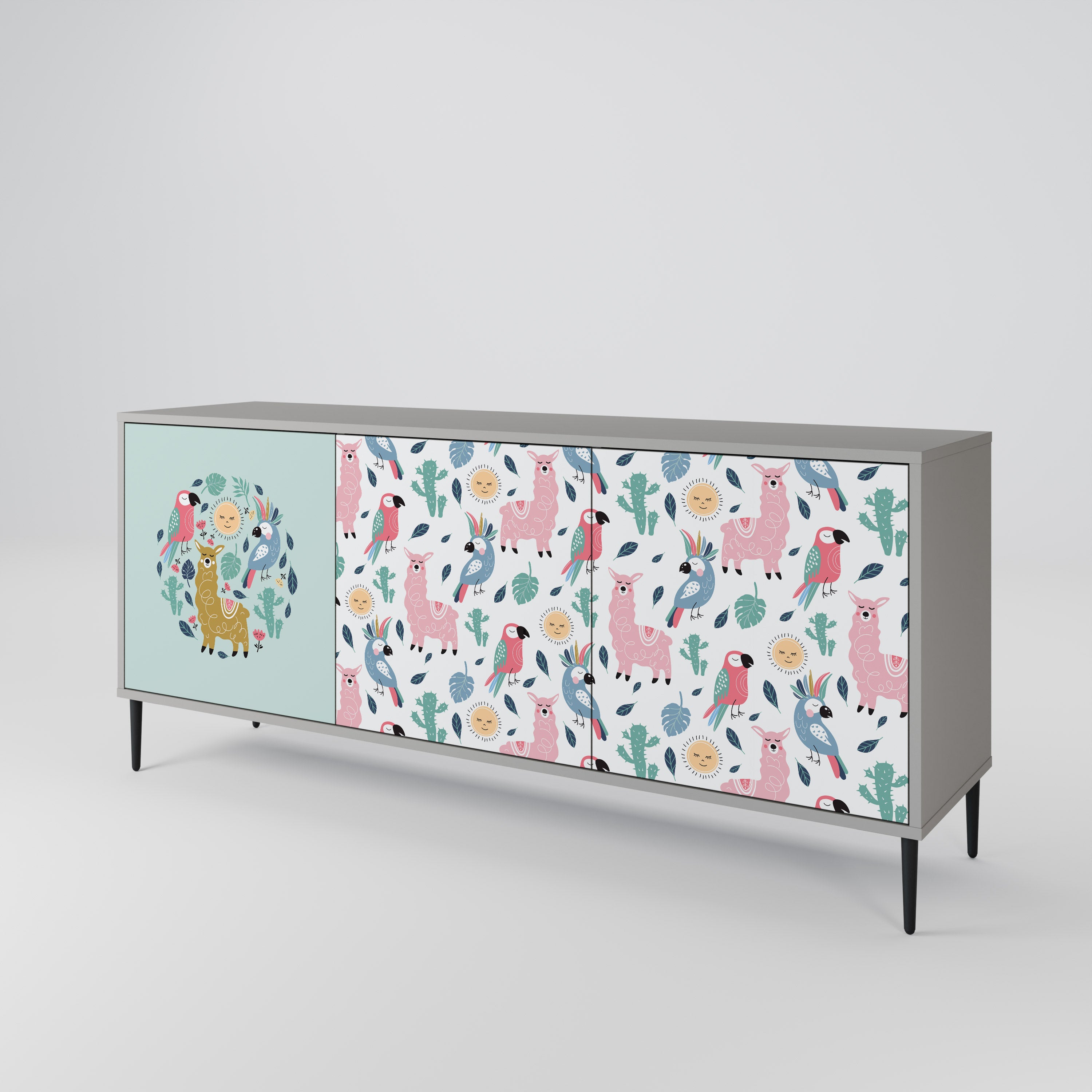 COLORFUL ALPACAS 3-Door Sideboard