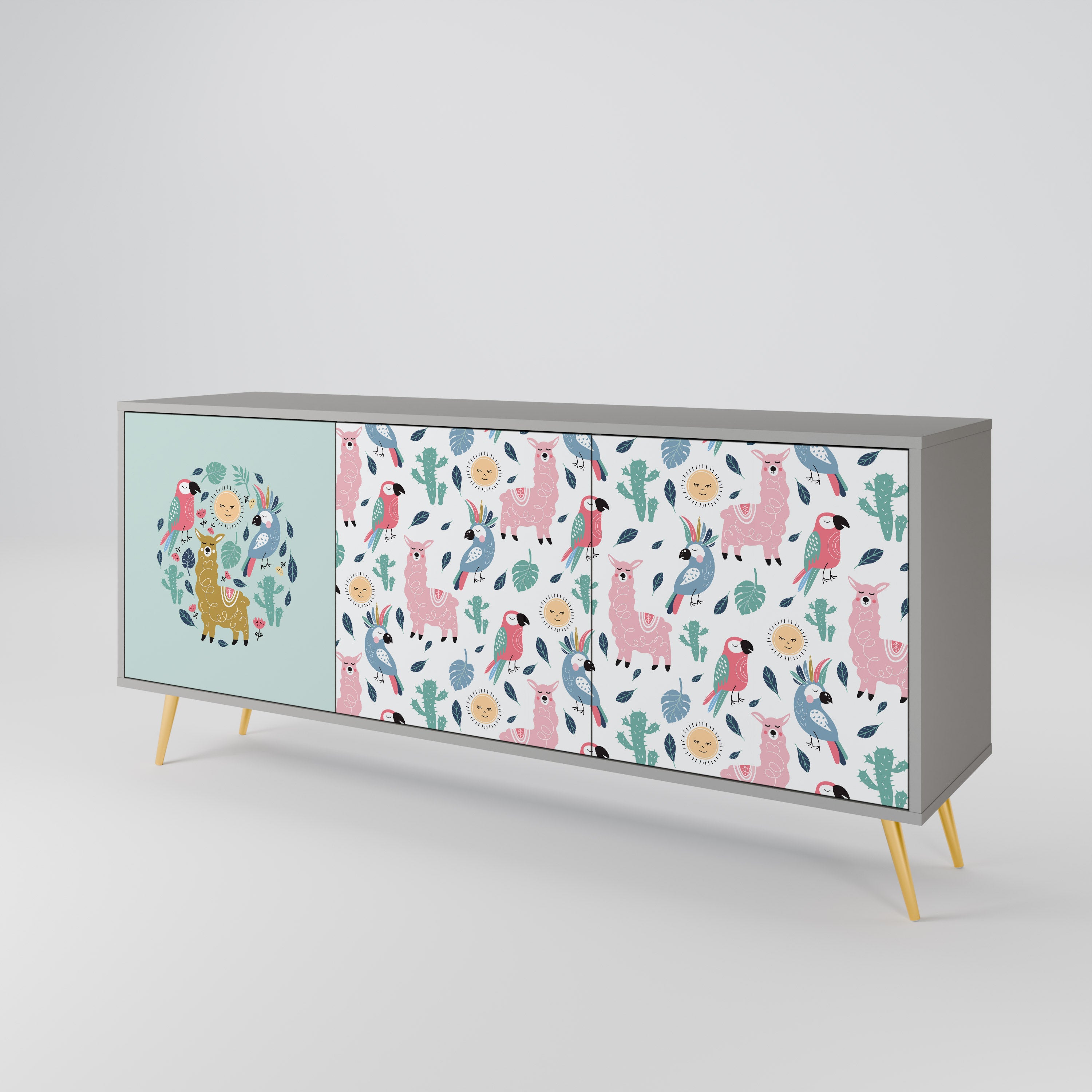COLORFUL ALPACAS 3-Door Sideboard