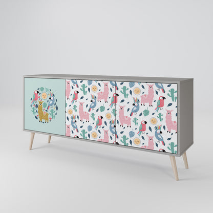 COLORFUL ALPACAS 3-Door Sideboard