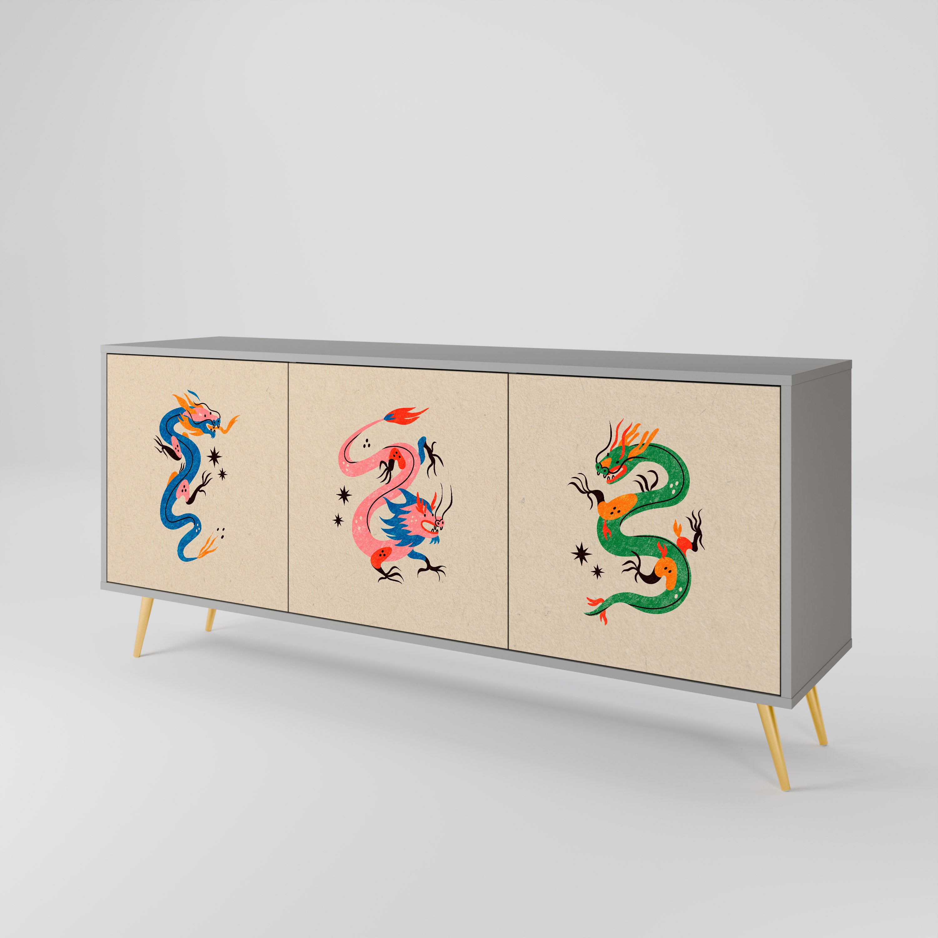 MYTHOLOGICAL CREATURES 3-Door Sideboard