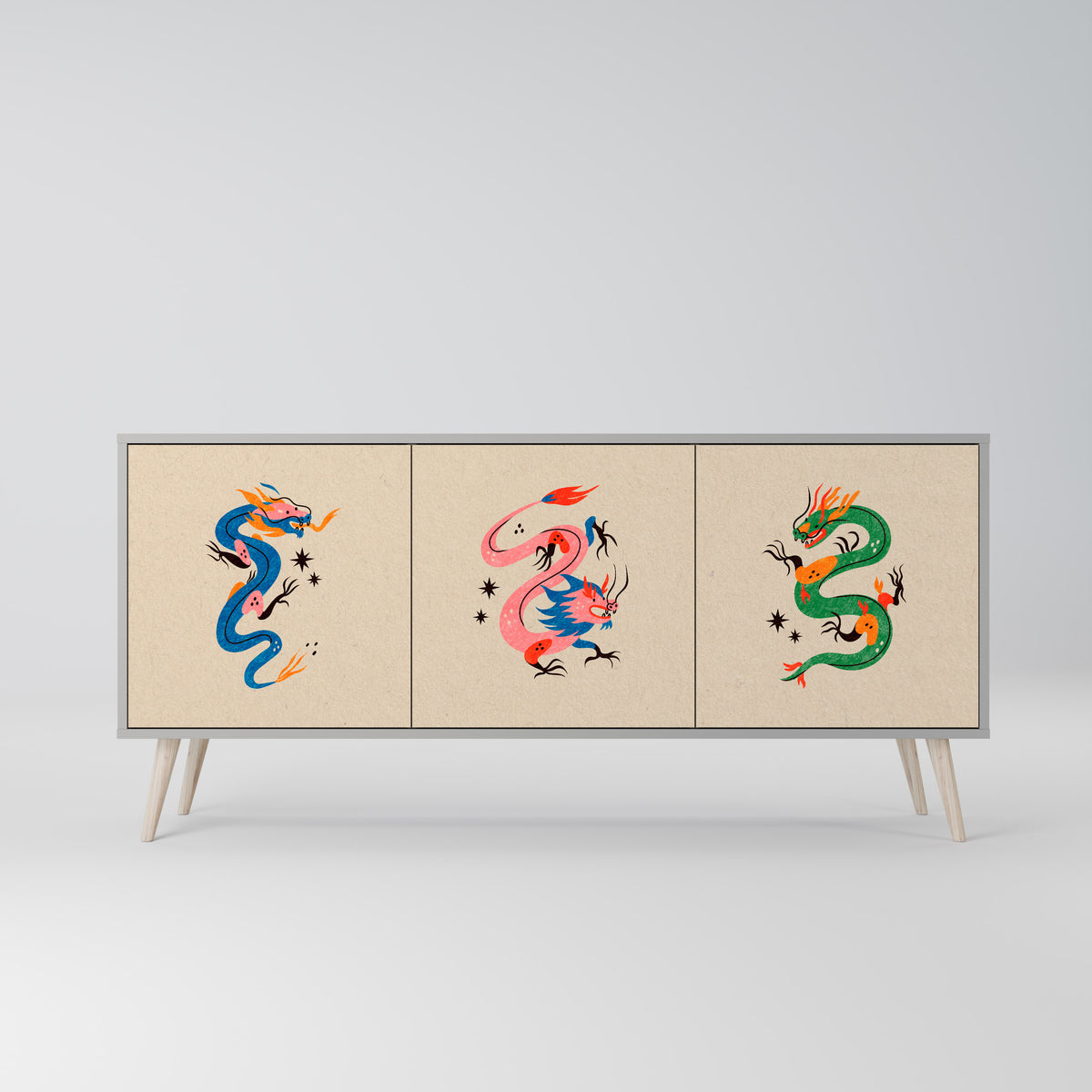 MYTHOLOGICAL CREATURES 3-Door Sideboard