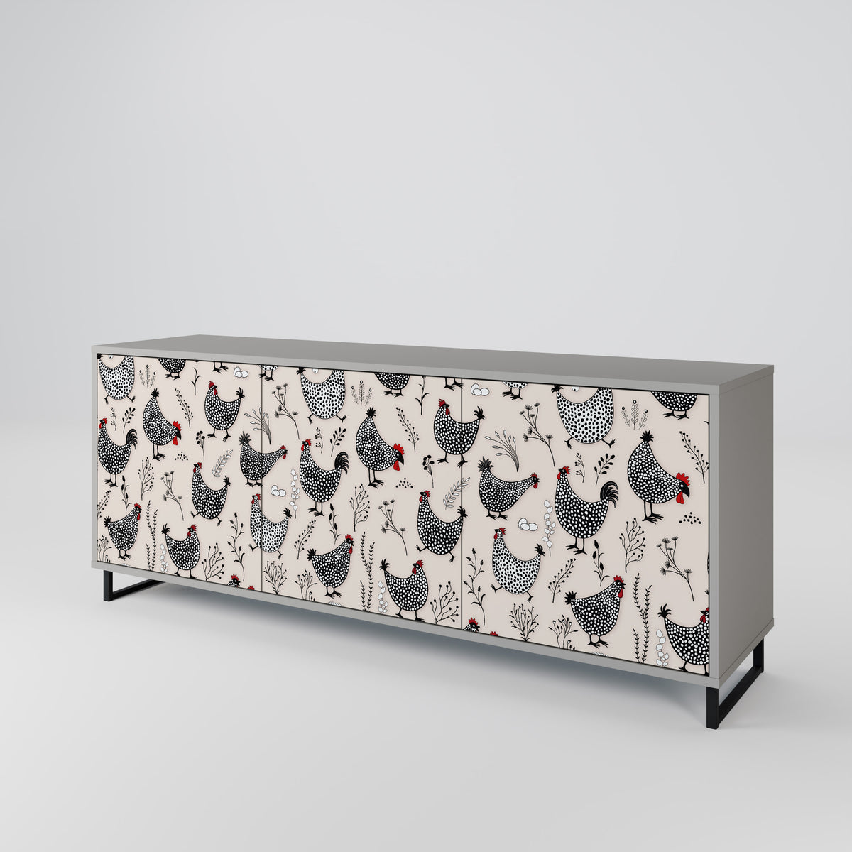 HAPPY HENS 3-Door Sideboard