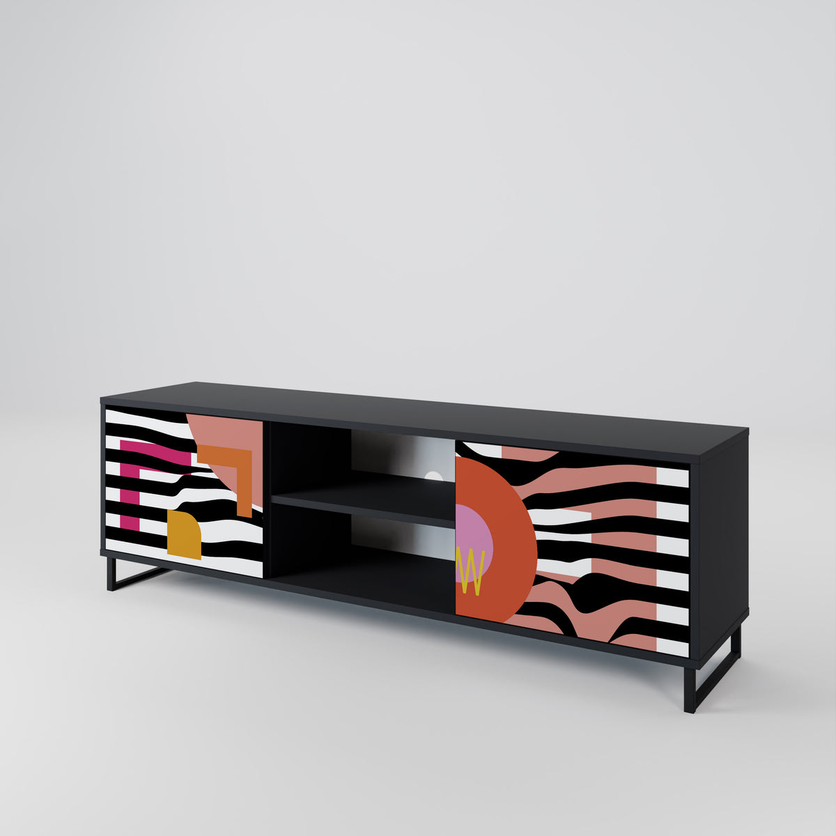 CHROMATIC ABSTRACT 2-Door TV Cabinet
