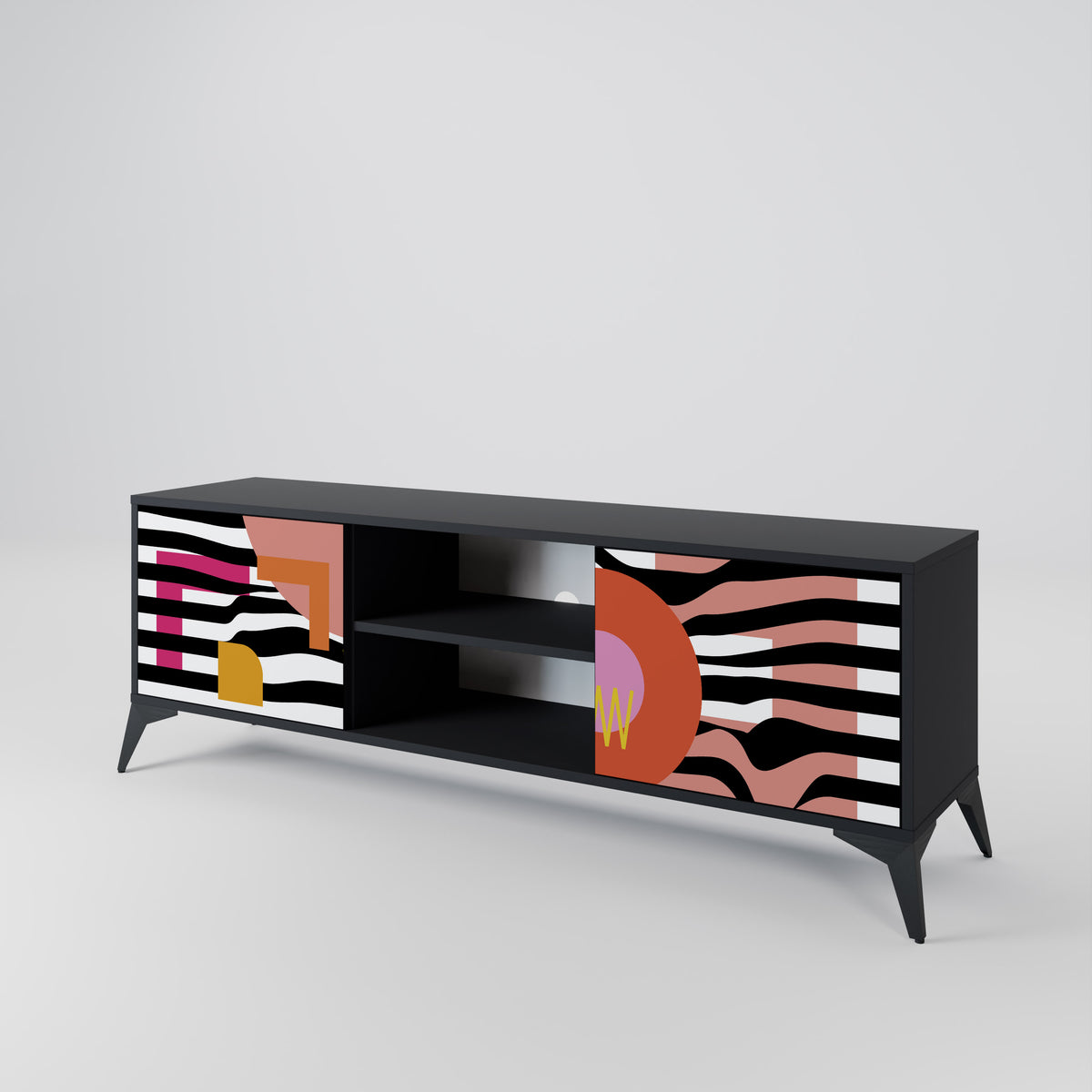 CHROMATIC ABSTRACT 2-Door TV Cabinet