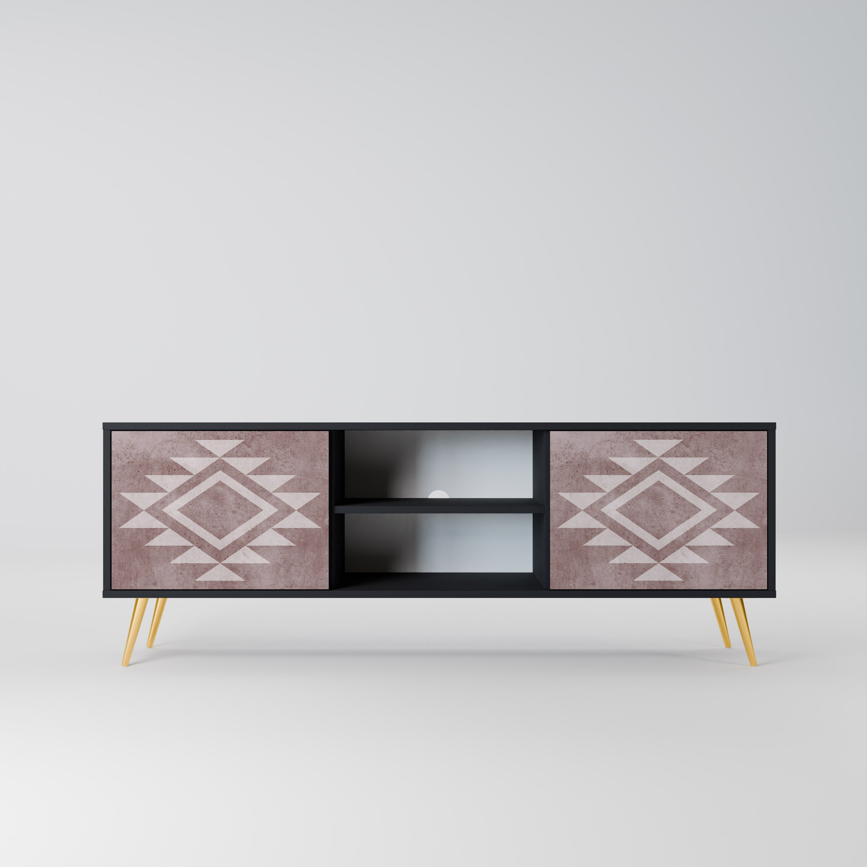 Meuble TV 2 portes MARVEL MOSAIC finition noire