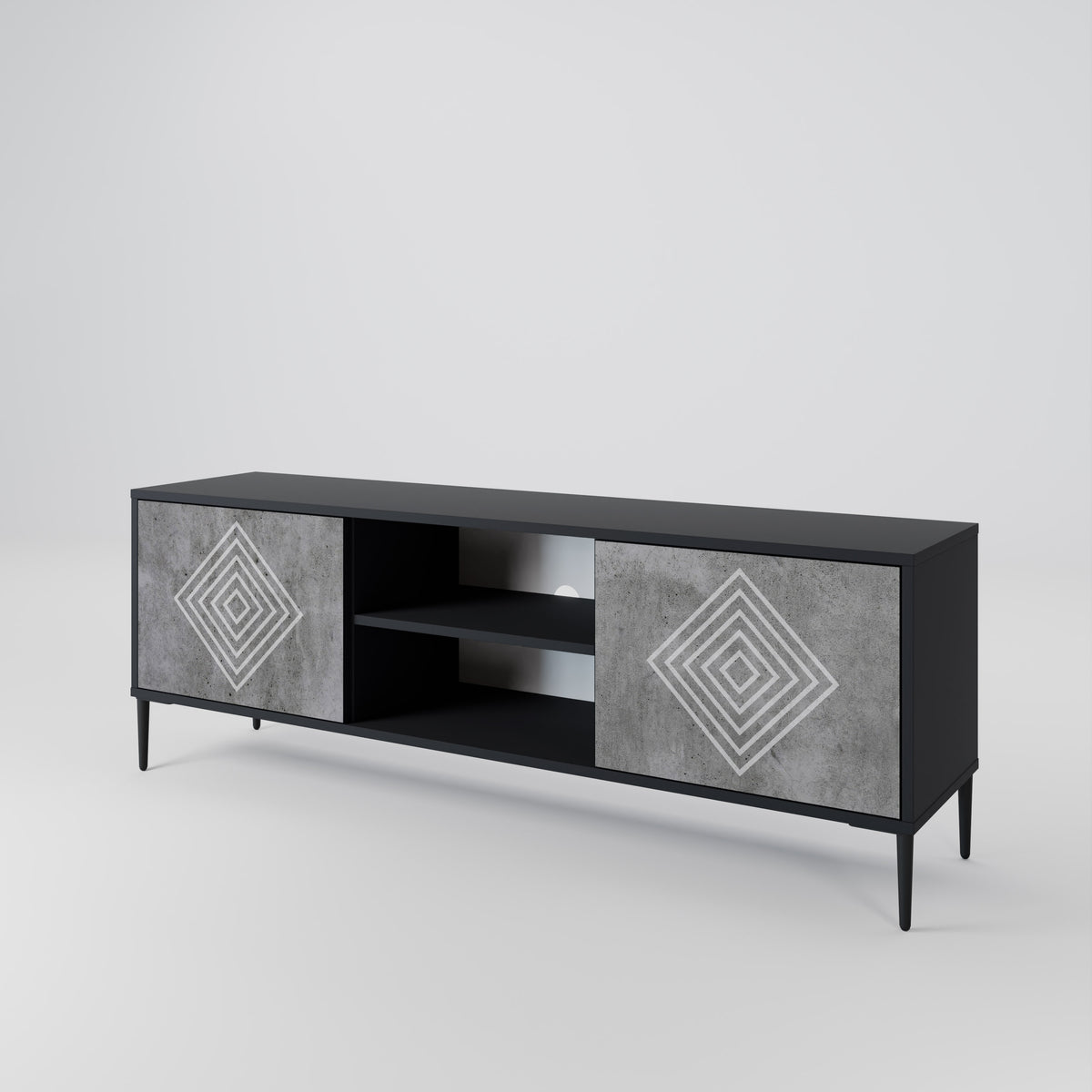 POLYGONAL ARTISTRY 2-Door TV Cabinet